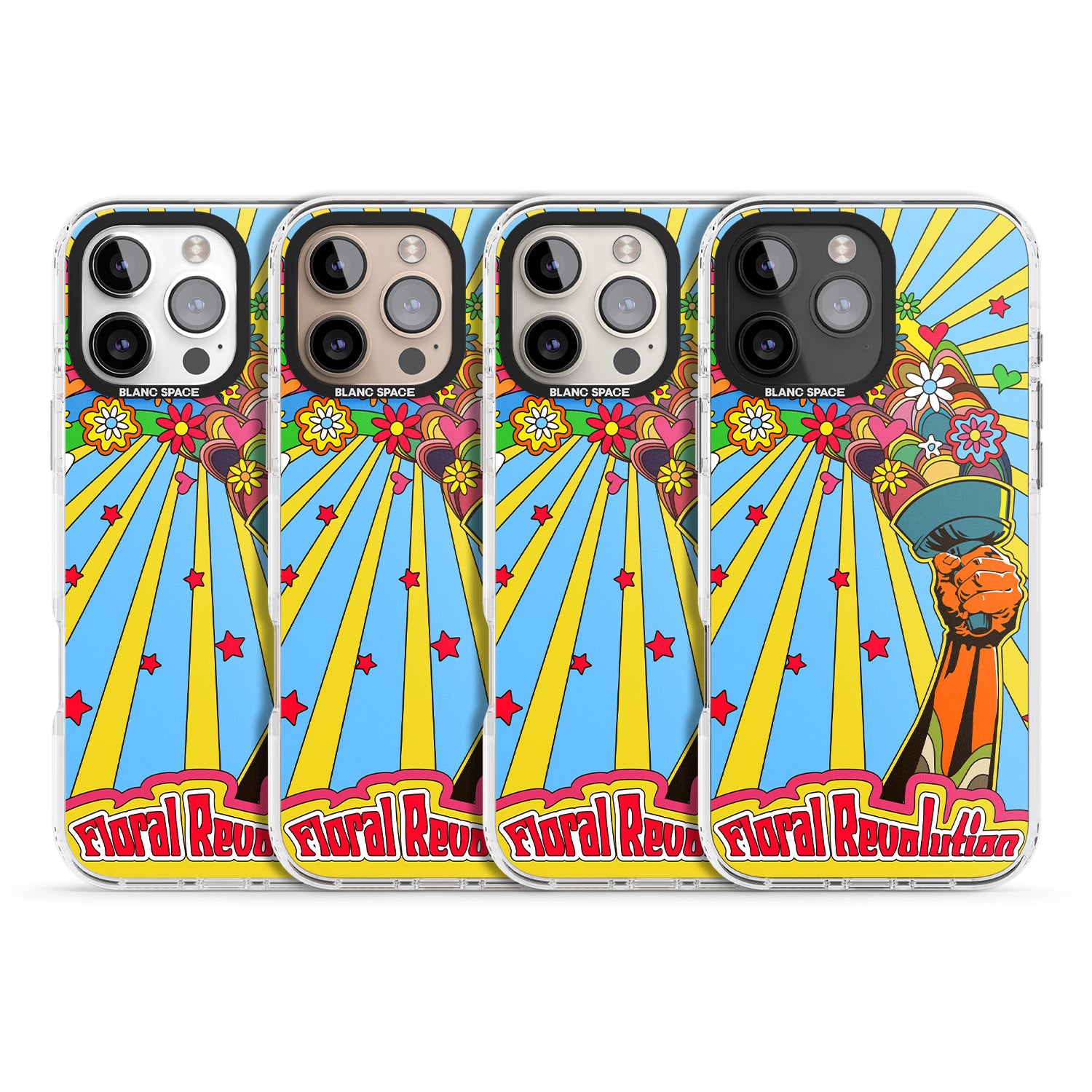 iPhone 16 Pro Max Floral Revolution Black Impact Phone Case