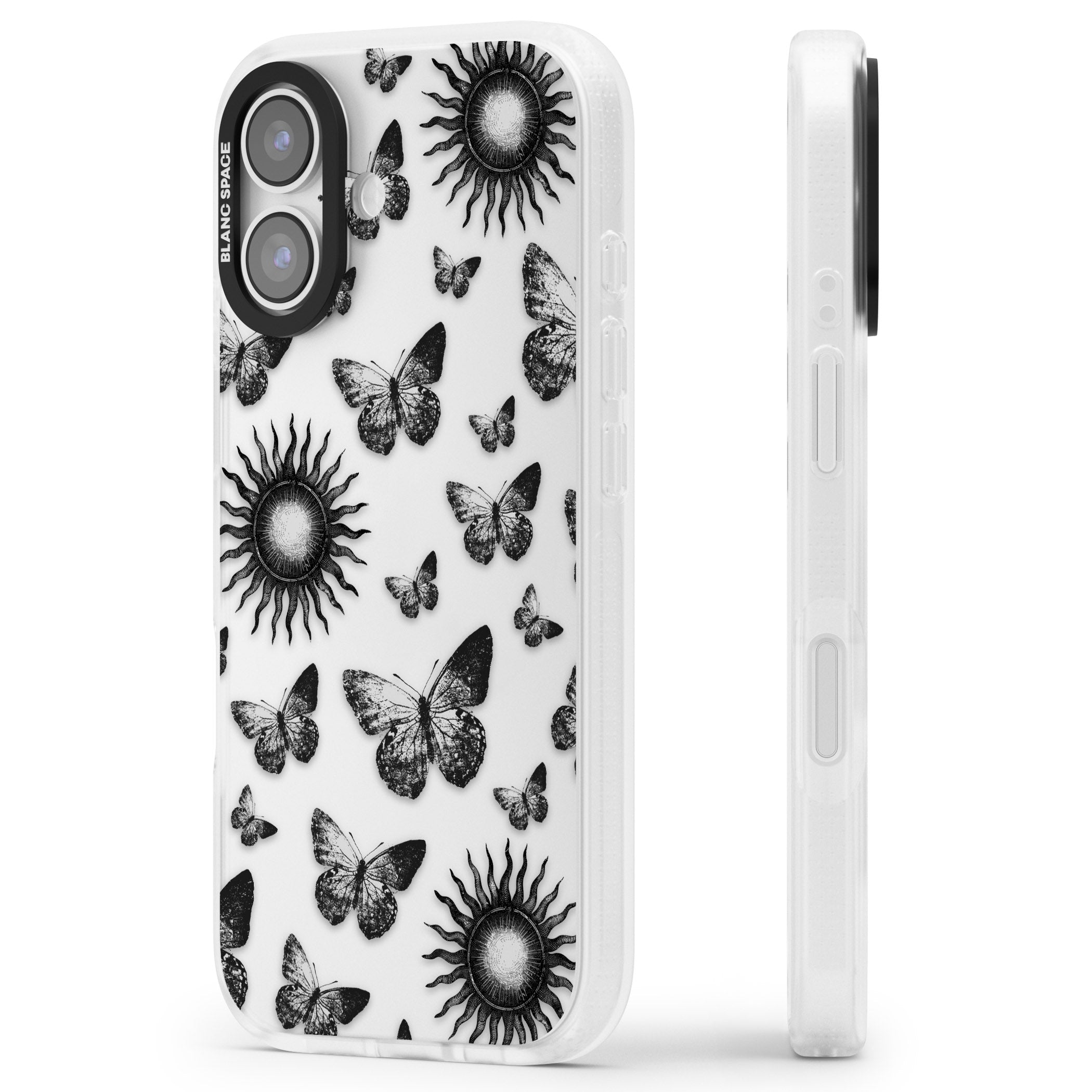 Butterflies Suns iPhone 17 Impact Air Clear Phone Case Side Profile