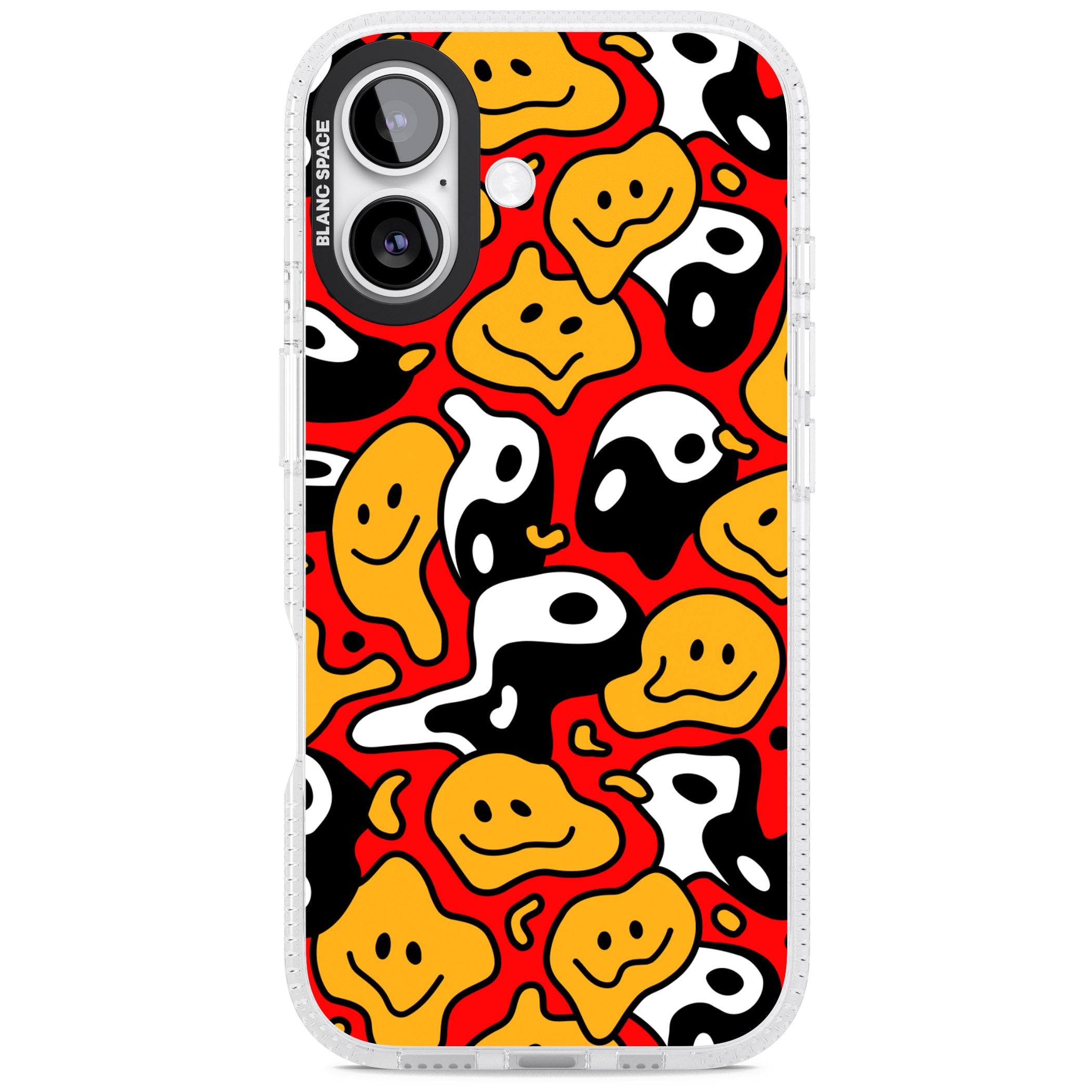 Yin Yang Acid Face iPhone 17 Impact Air Clear Phone Case