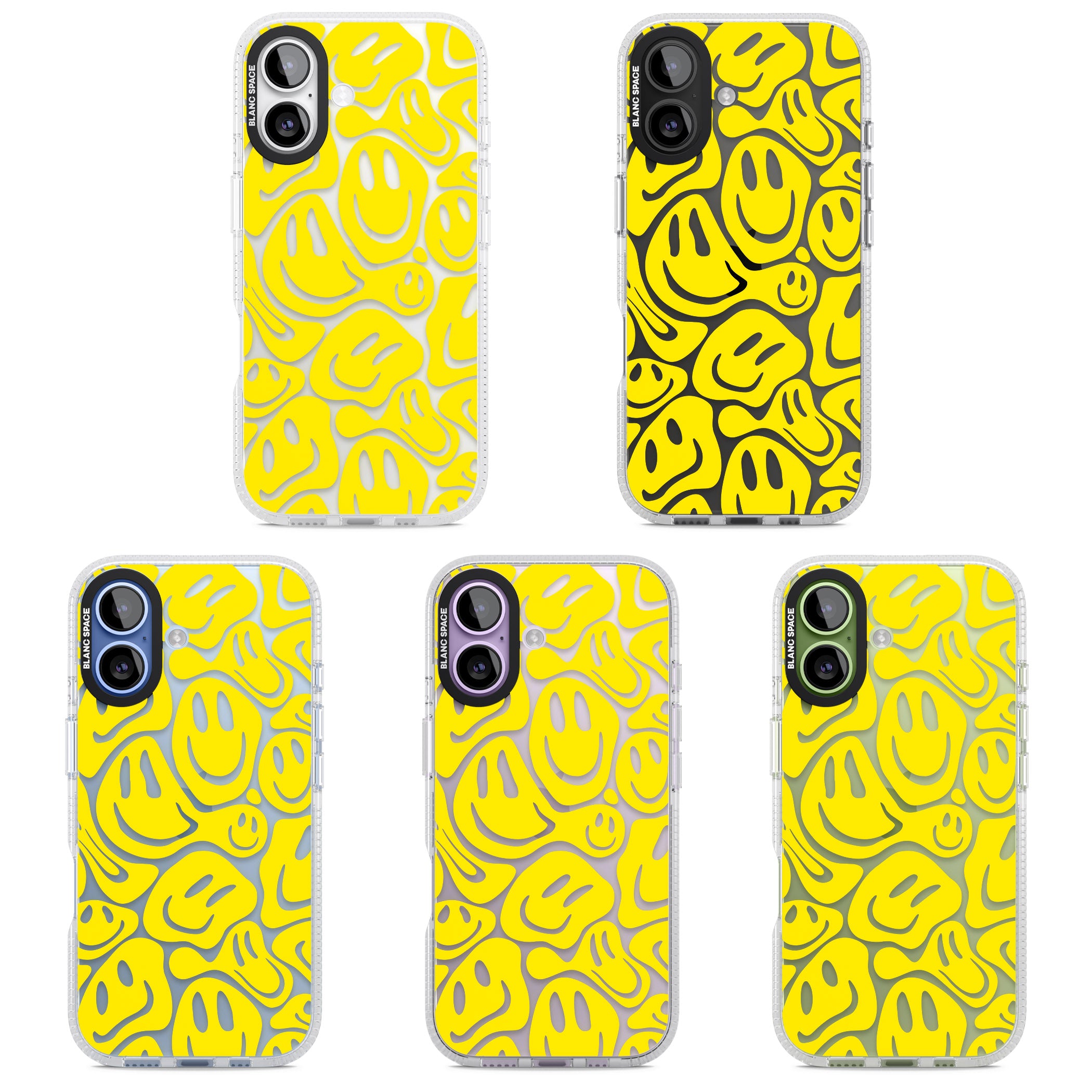 Yellow Acid Faces iPhone 17 Impact Air Clear Phone Case APT Impact Protection