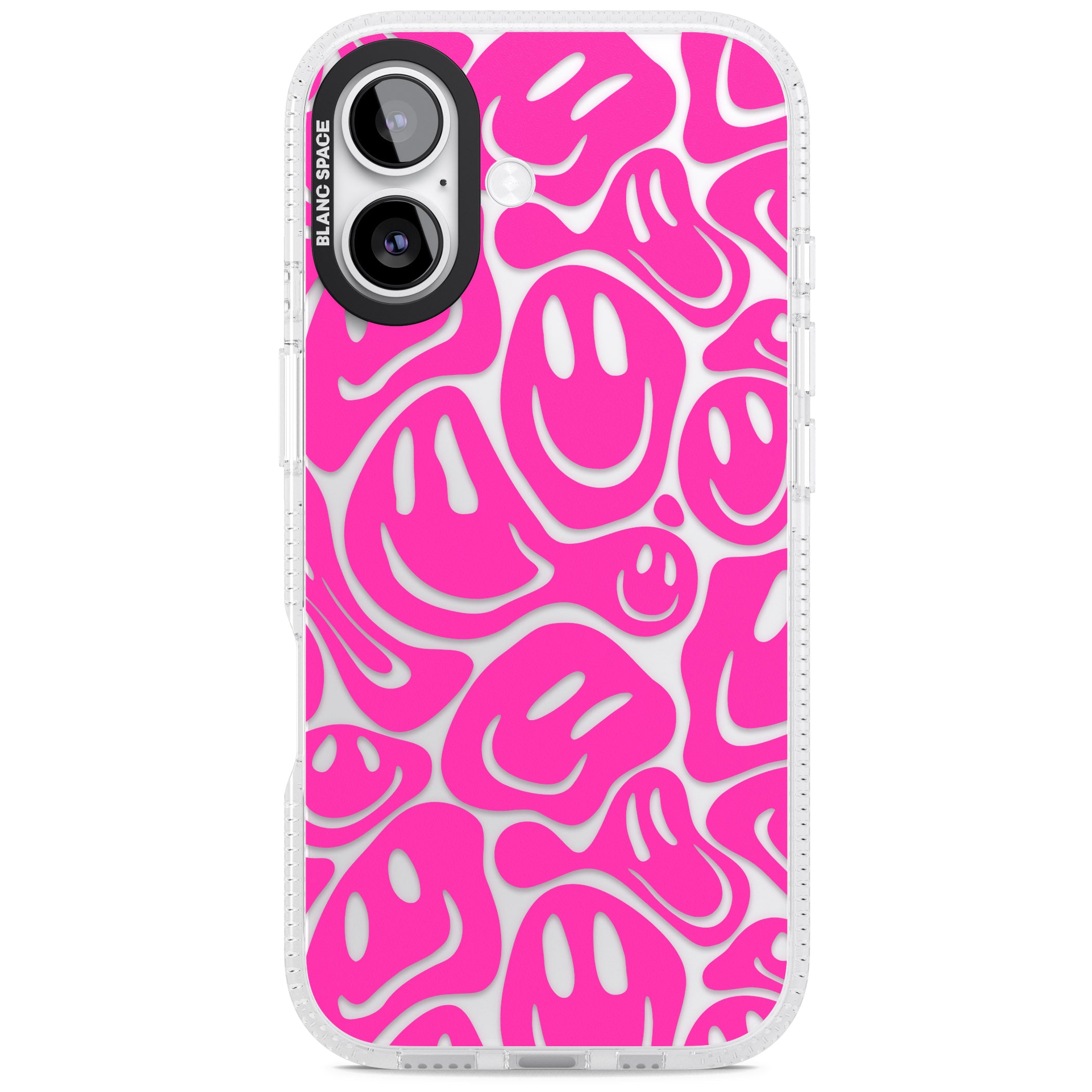 Pink Acid Faces iPhone 17 Impact Air Clear Phone Case