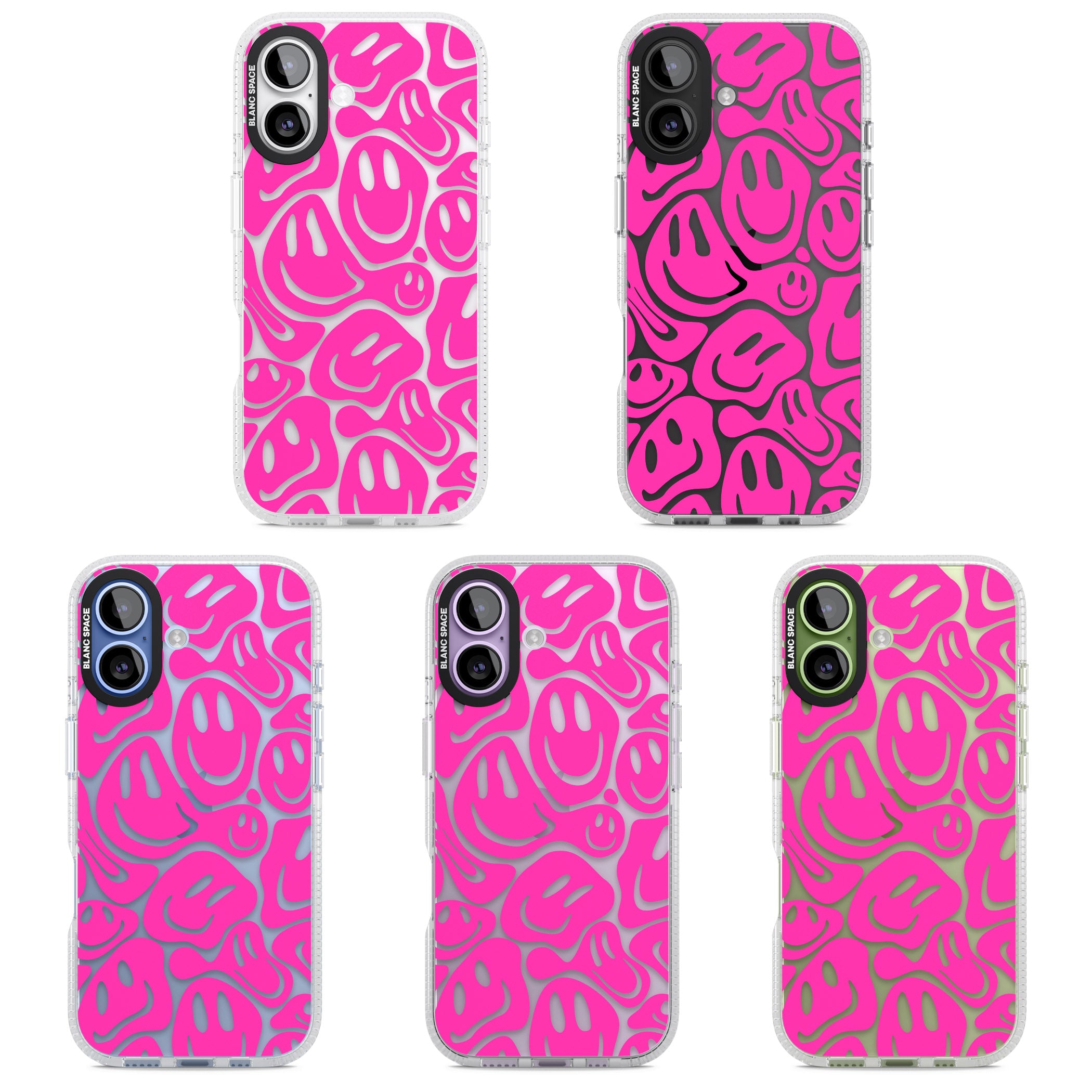 Pink Acid Faces iPhone 17 Impact Air Clear Phone Case APT Impact Protection