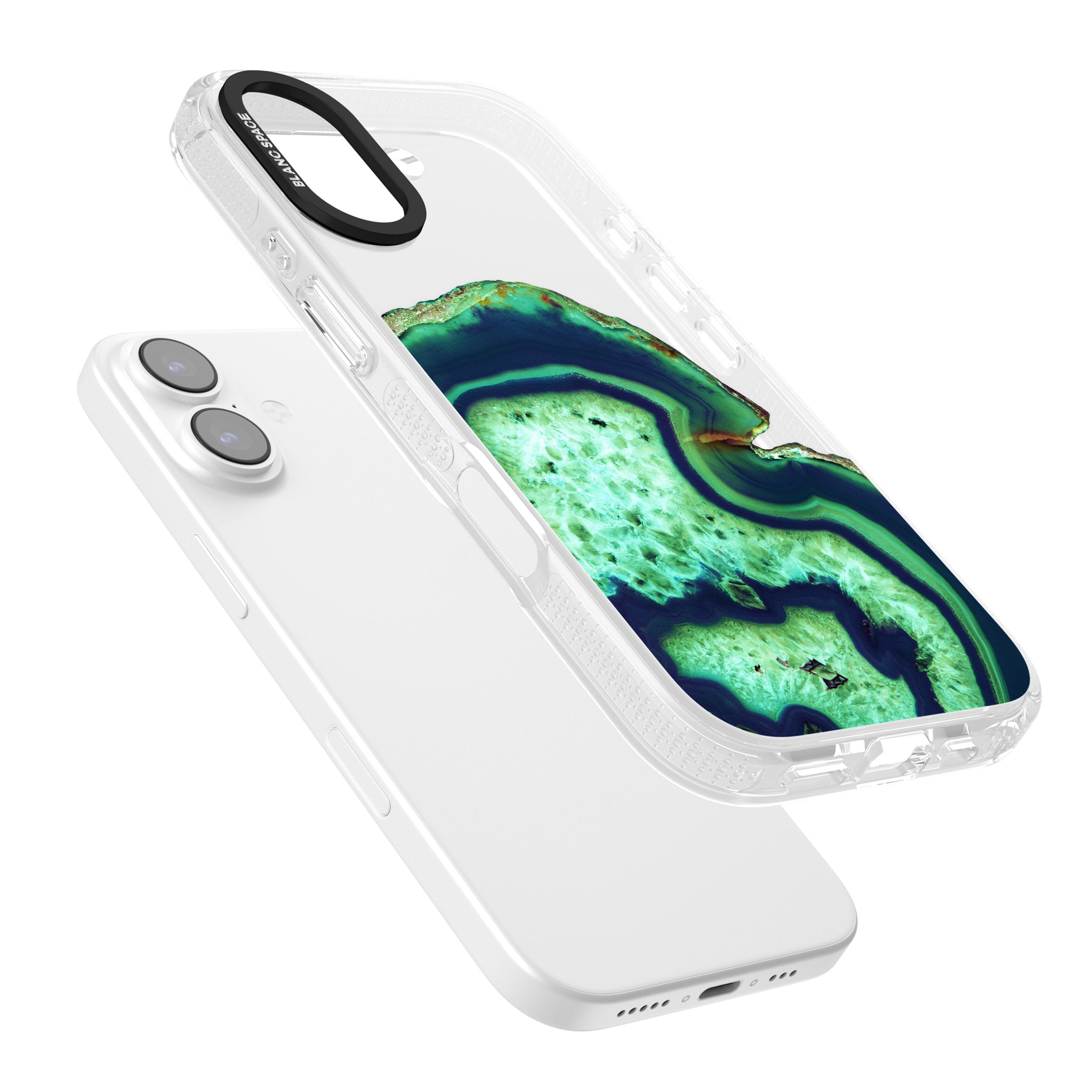 Emerald Agate Slice iPhone 17 Impact Air Clear Phone Case Colours