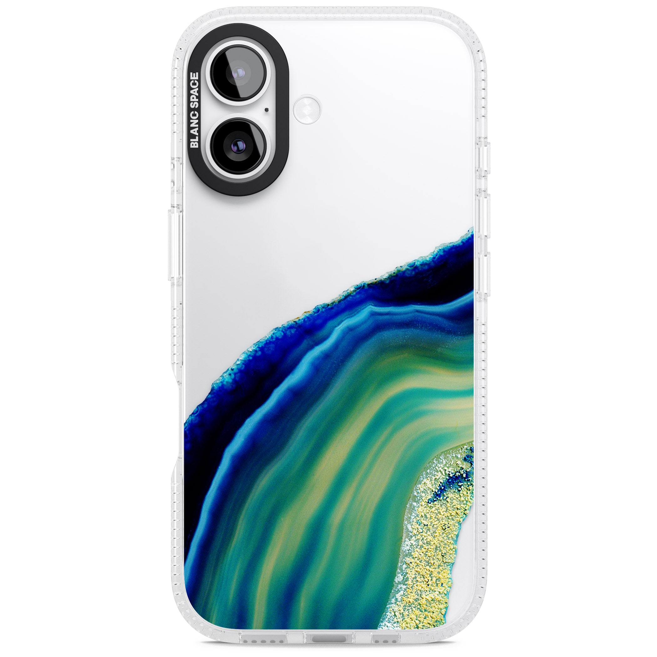 Green & Blue Emerald Geode iPhone 17 Impact Air Clear Phone Case