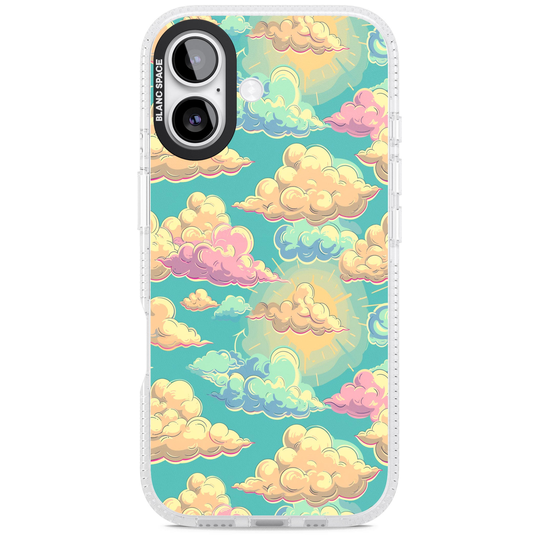 Pastel Clouds iPhone 17 Impact Air Clear Phone Case