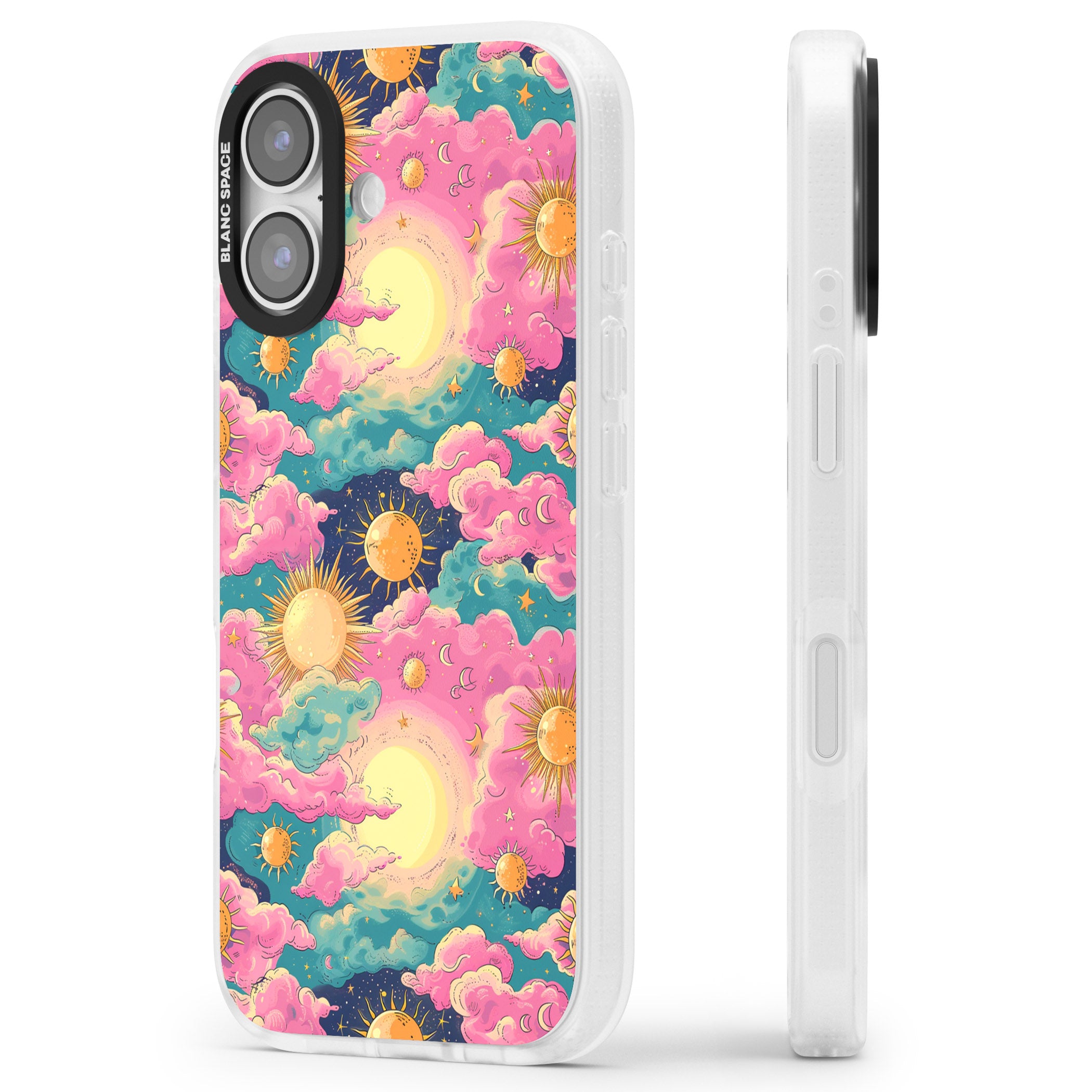 Starlight Clouds iPhone 17 Impact Air Clear Phone Case Side Profile
