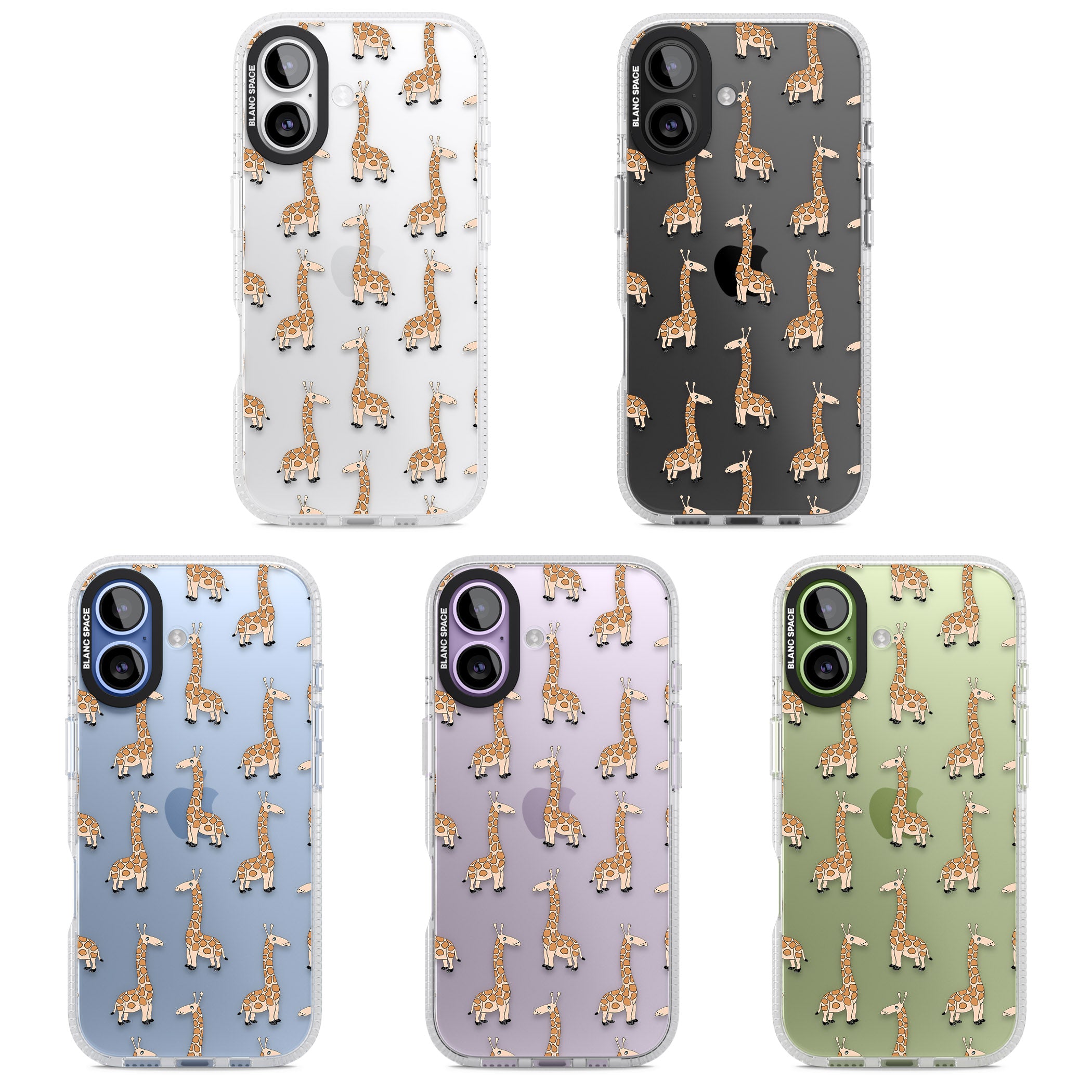Cute Giraffe Pattern Clear iPhone 17 Impact Air Clear Phone Case APT Impact Protection