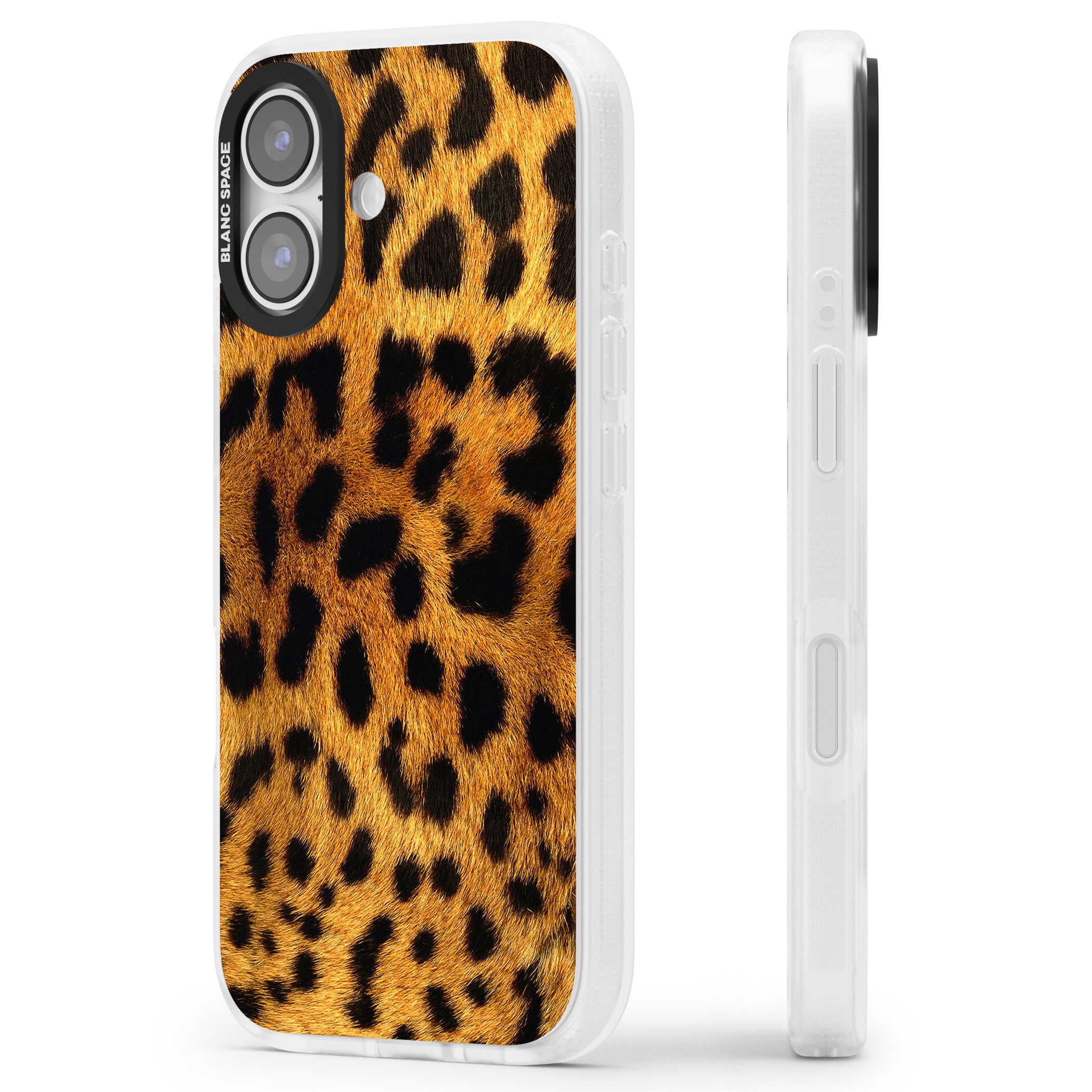 Leopard Print iPhone 17 Impact Air Clear Phone Case Side Profile