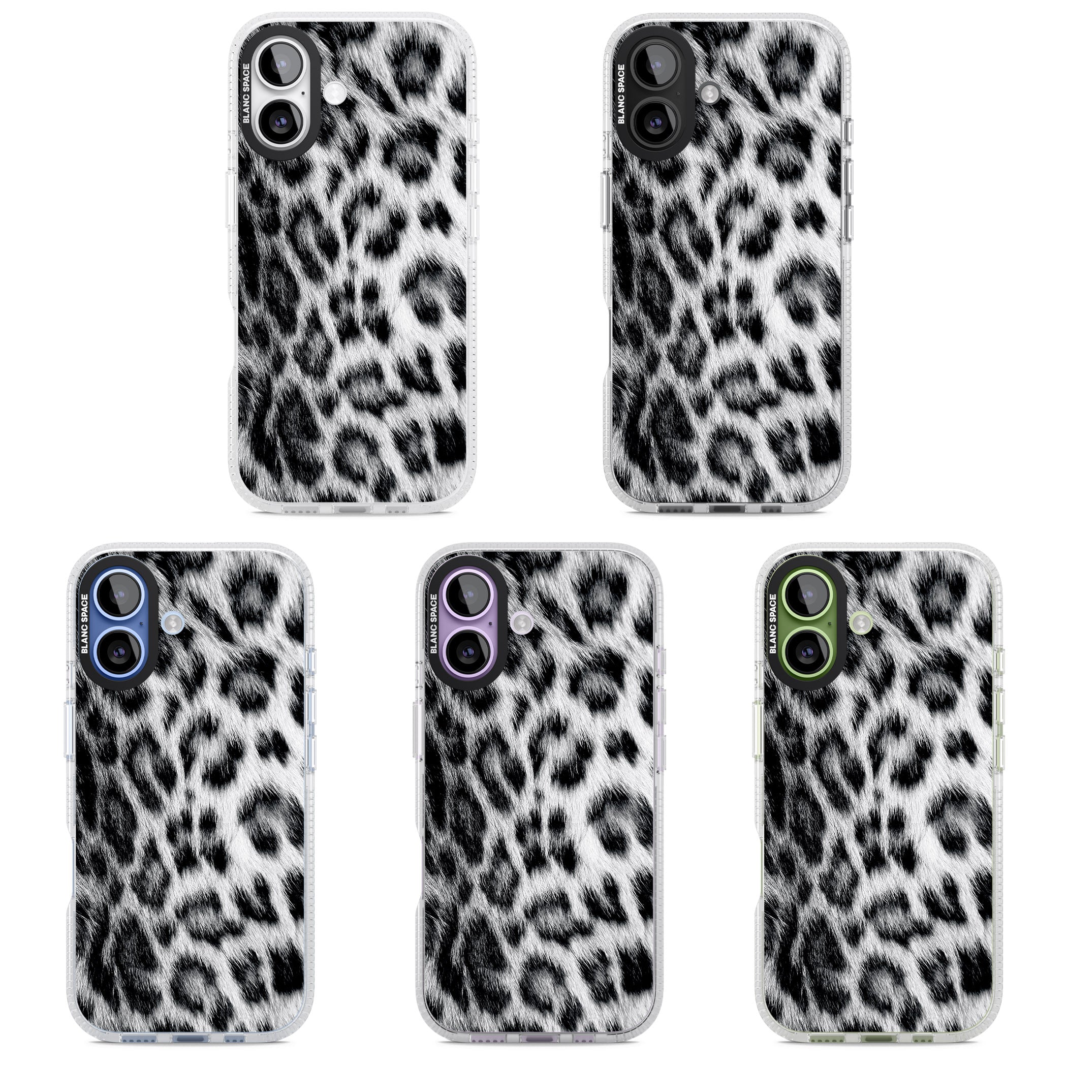 Animal Fur Pattern Snow Leopard iPhone 17 Impact Air Clear Phone Case APT Impact Protection