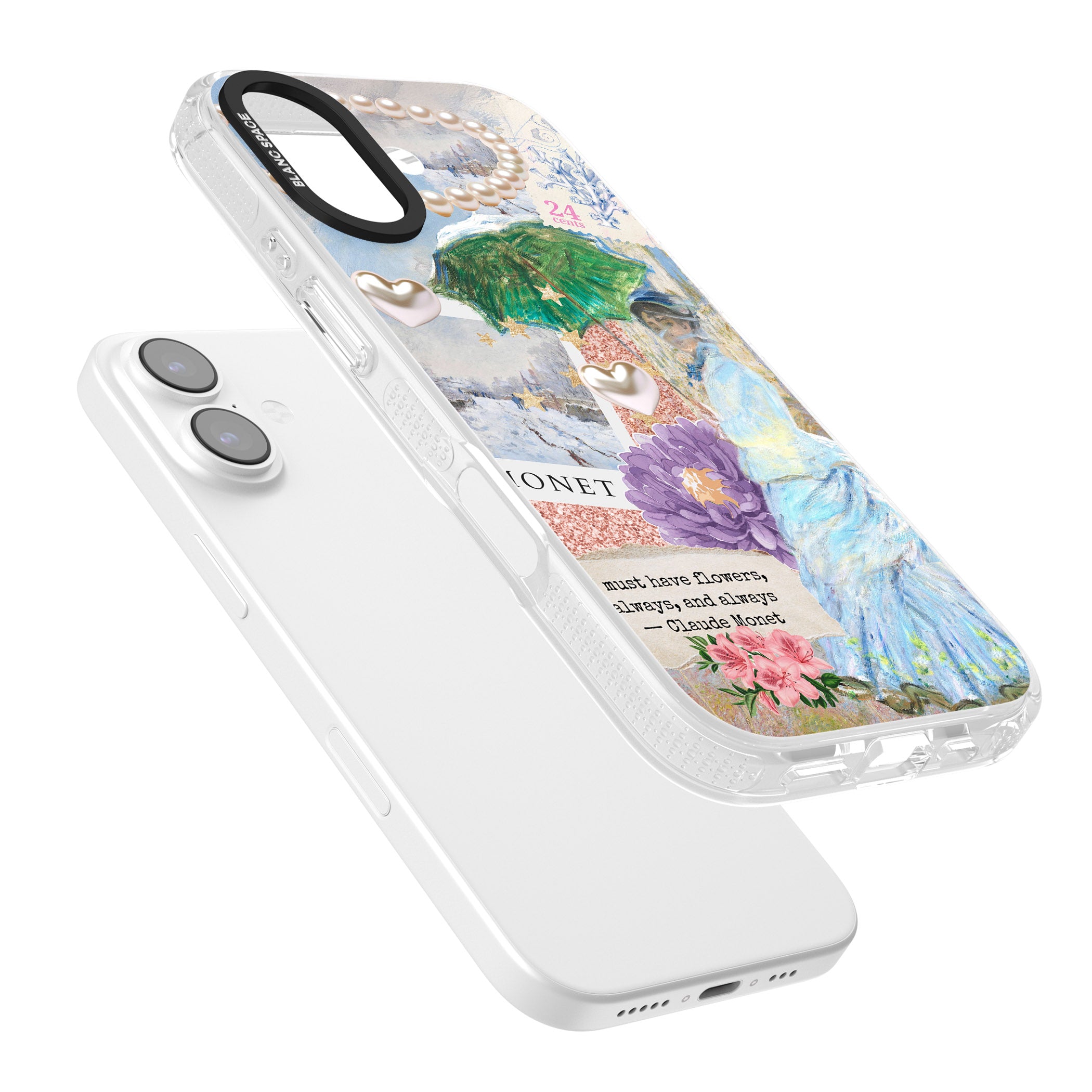 Monet 'Must Have Flowers' Collage iPhone 17 Impact Air Clear Phone Case Colours