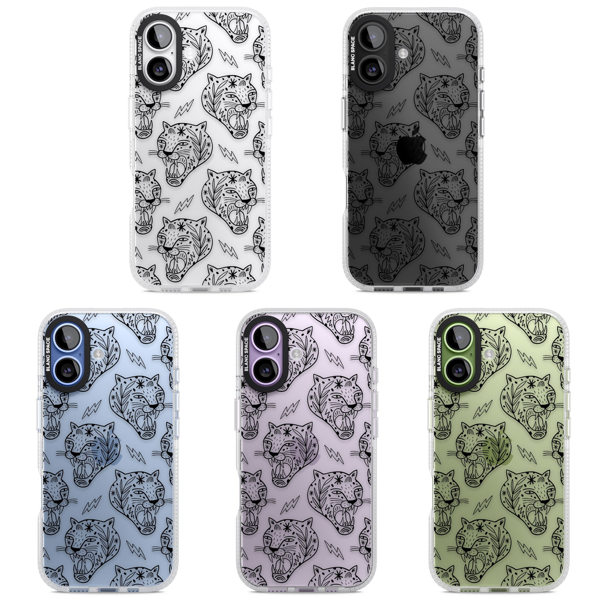 Black Tiger Roar Pattern iPhone 17 Impact Air Clear Phone Case APT Impact Protection