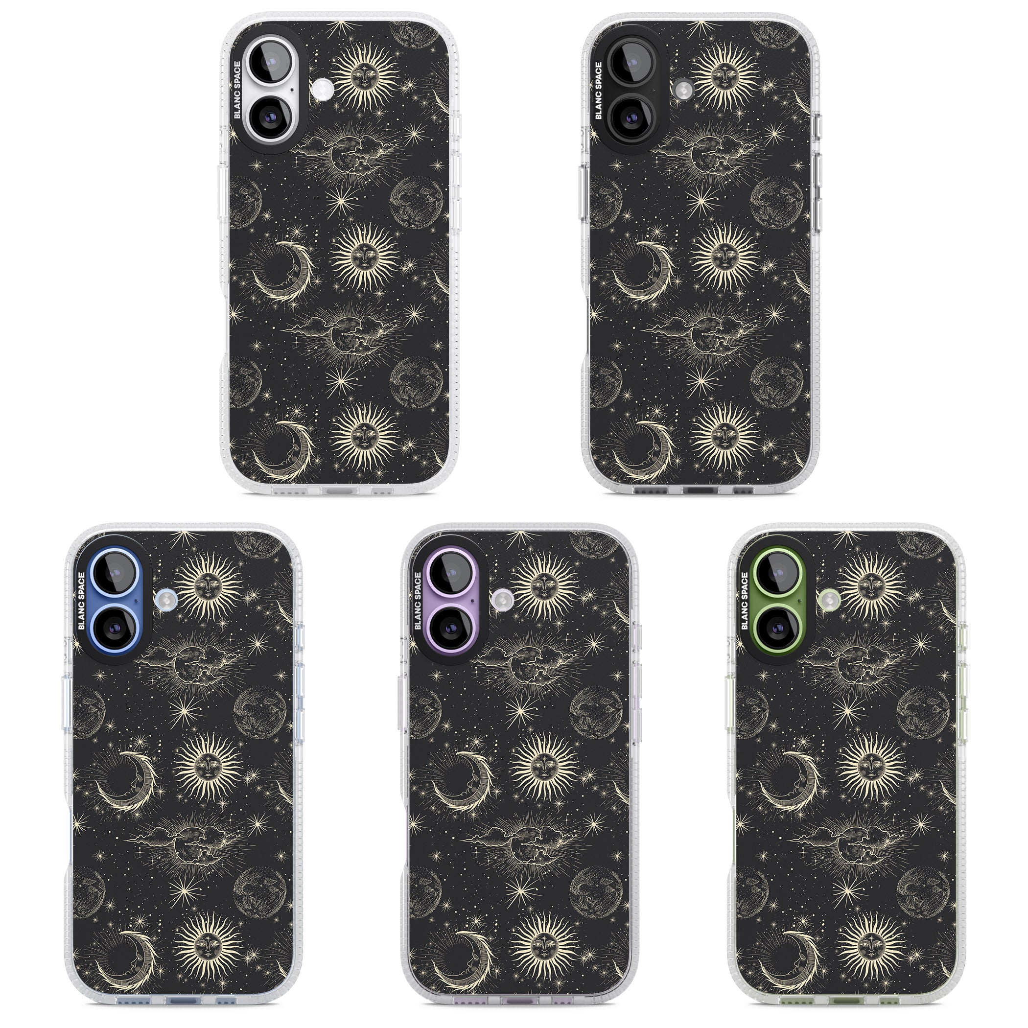 Suns & Moons Celestial Night iPhone 17 Impact Air Clear Phone Case APT Impact Protection