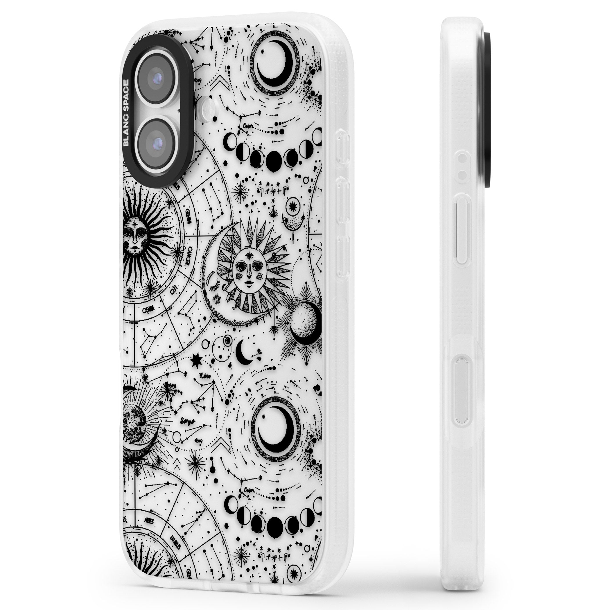 Celestial Zodiac iPhone 17 Impact Air Clear Phone Case Side Profile