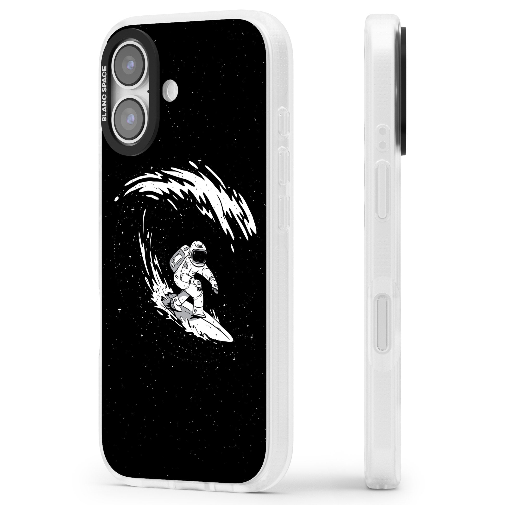 Cosmic Surf iPhone 17 Impact Air Clear Phone Case Side Profile