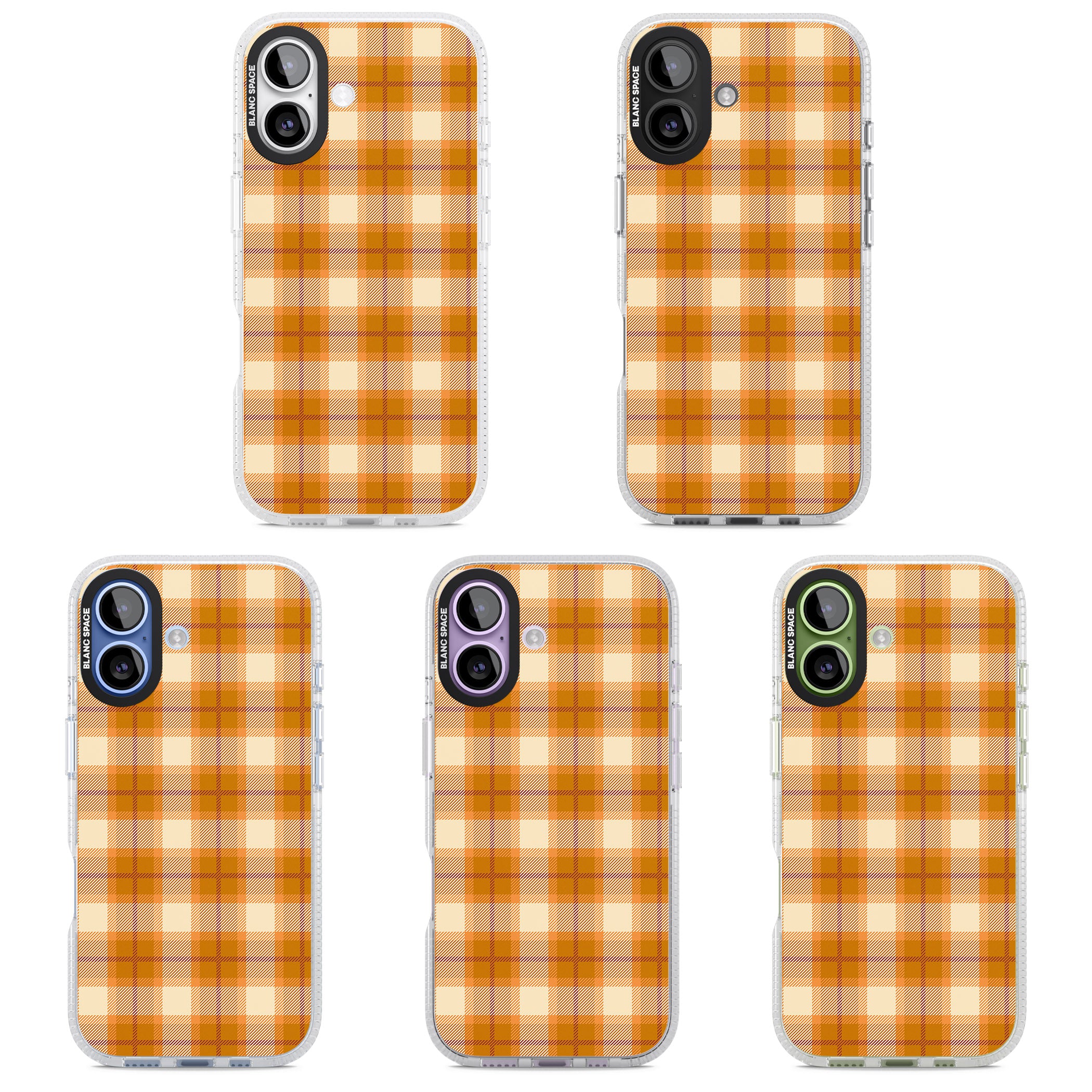 Pumpkin Plaid iPhone 17 Impact Air Clear Phone Case APT Impact Protection