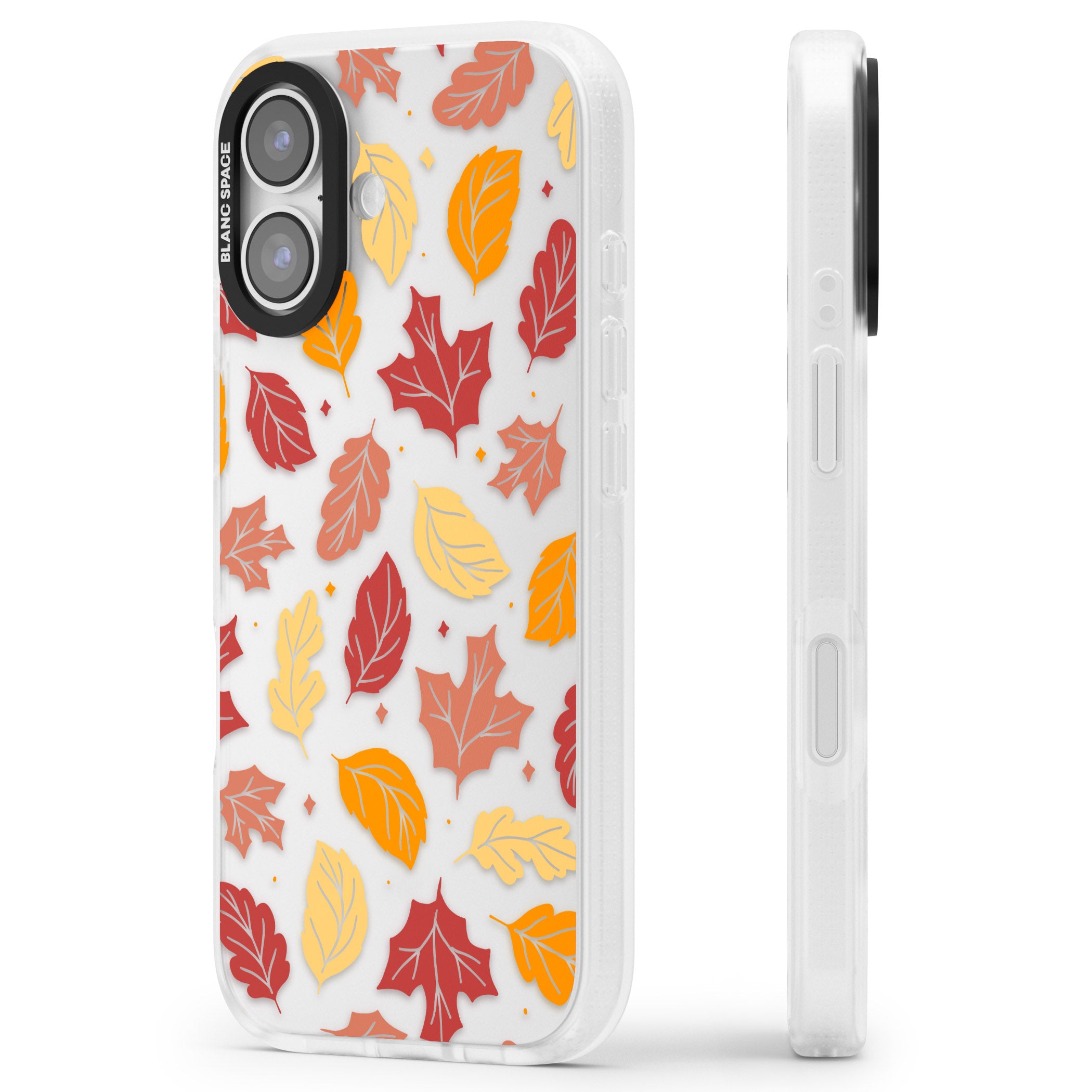 Autumn Leaves iPhone 17 Impact Air Clear Phone Case Side Profile