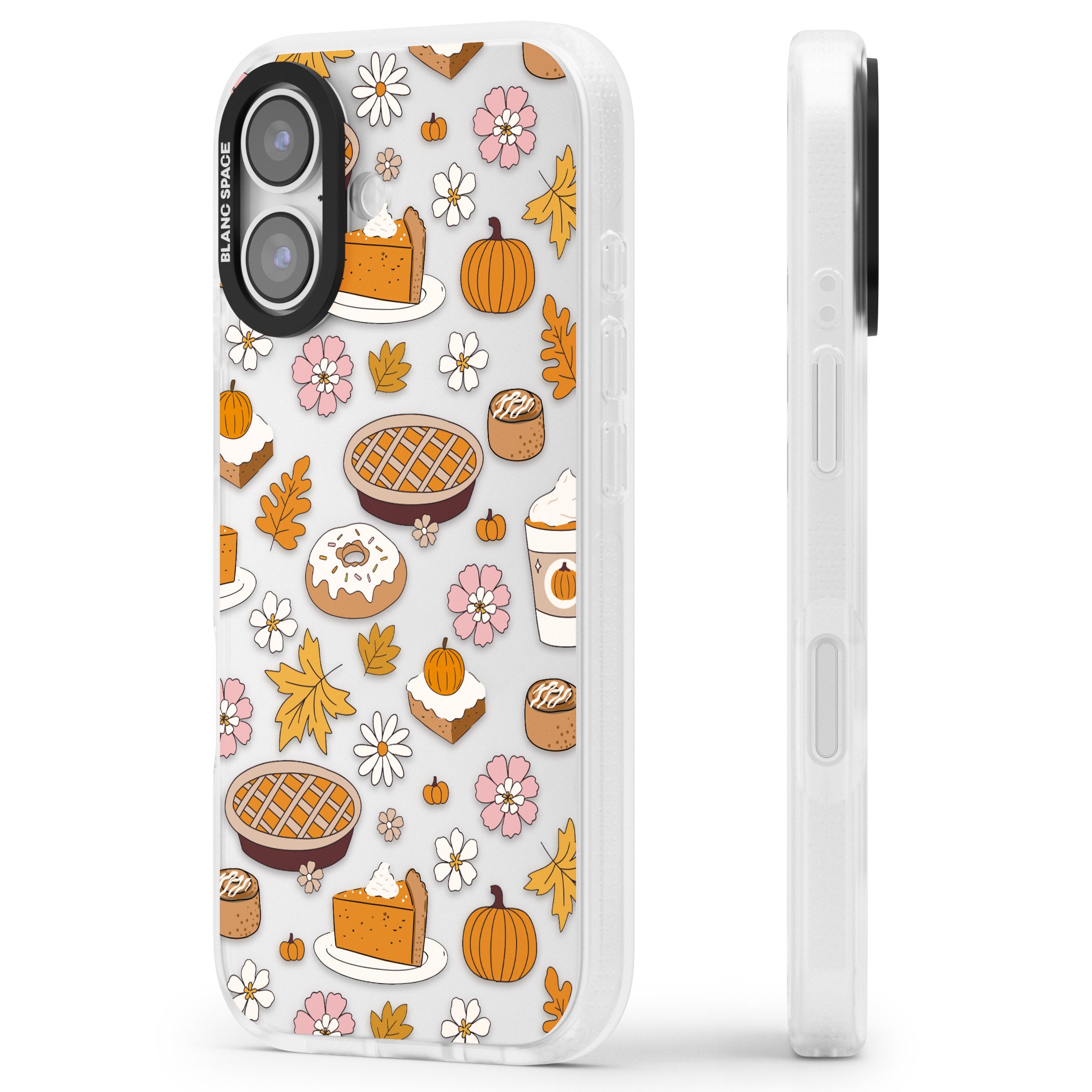 Pumpkin Pie Autumn Treats iPhone 17 Impact Air Clear Phone Case Side Profile