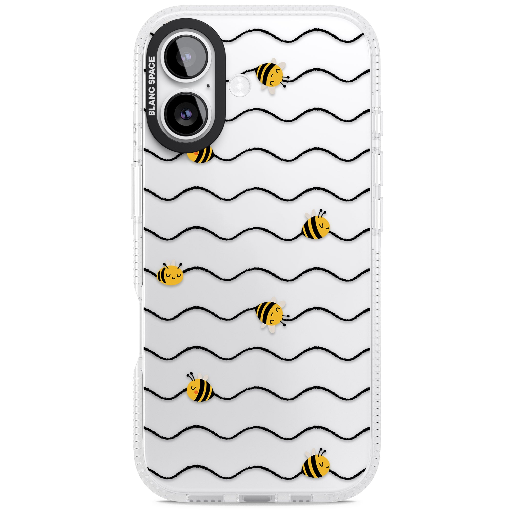 Bee Wave Pattern iPhone 17 Impact Air Clear Phone Case