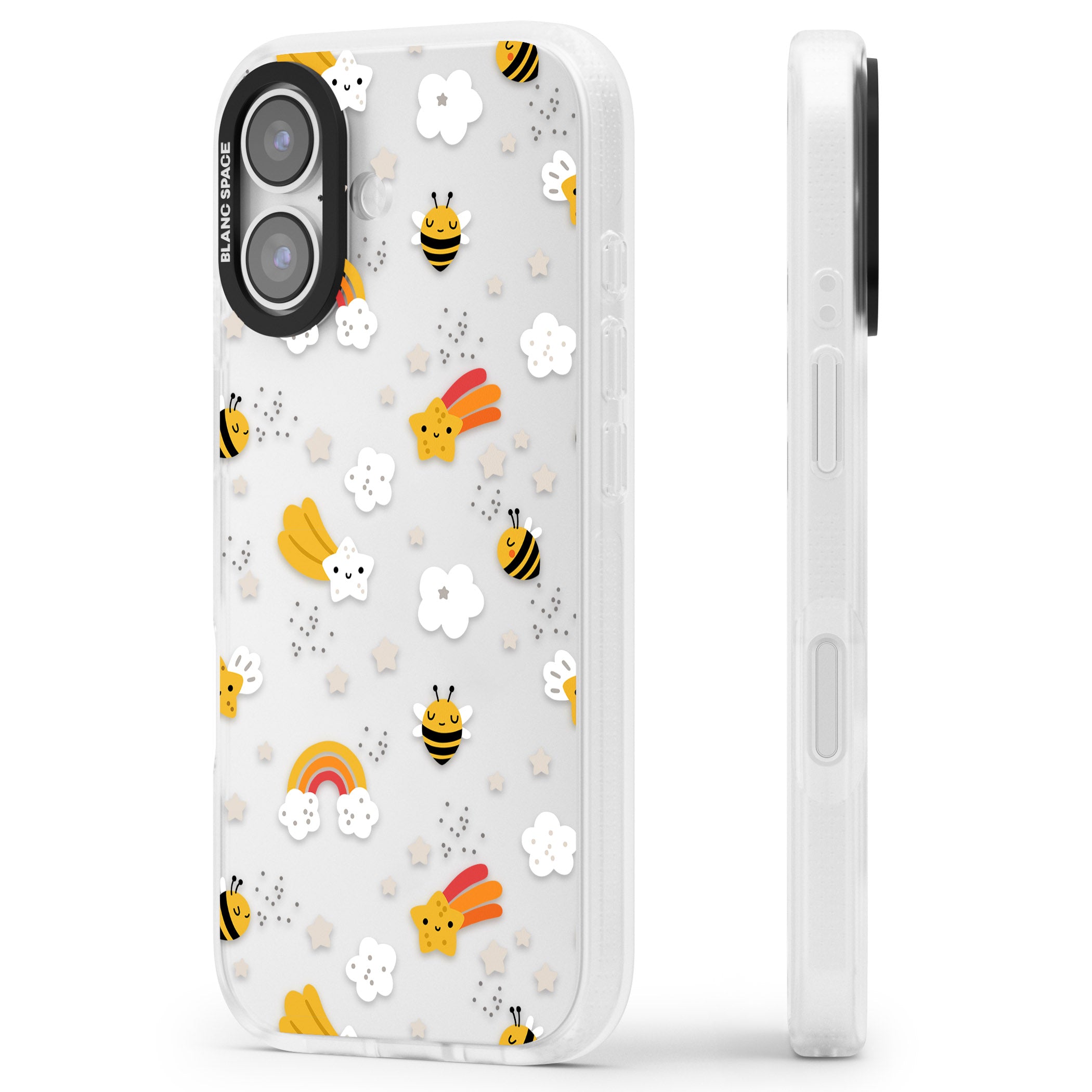Busy Bee iPhone 17 Impact Air Clear Phone Case Side Profile
