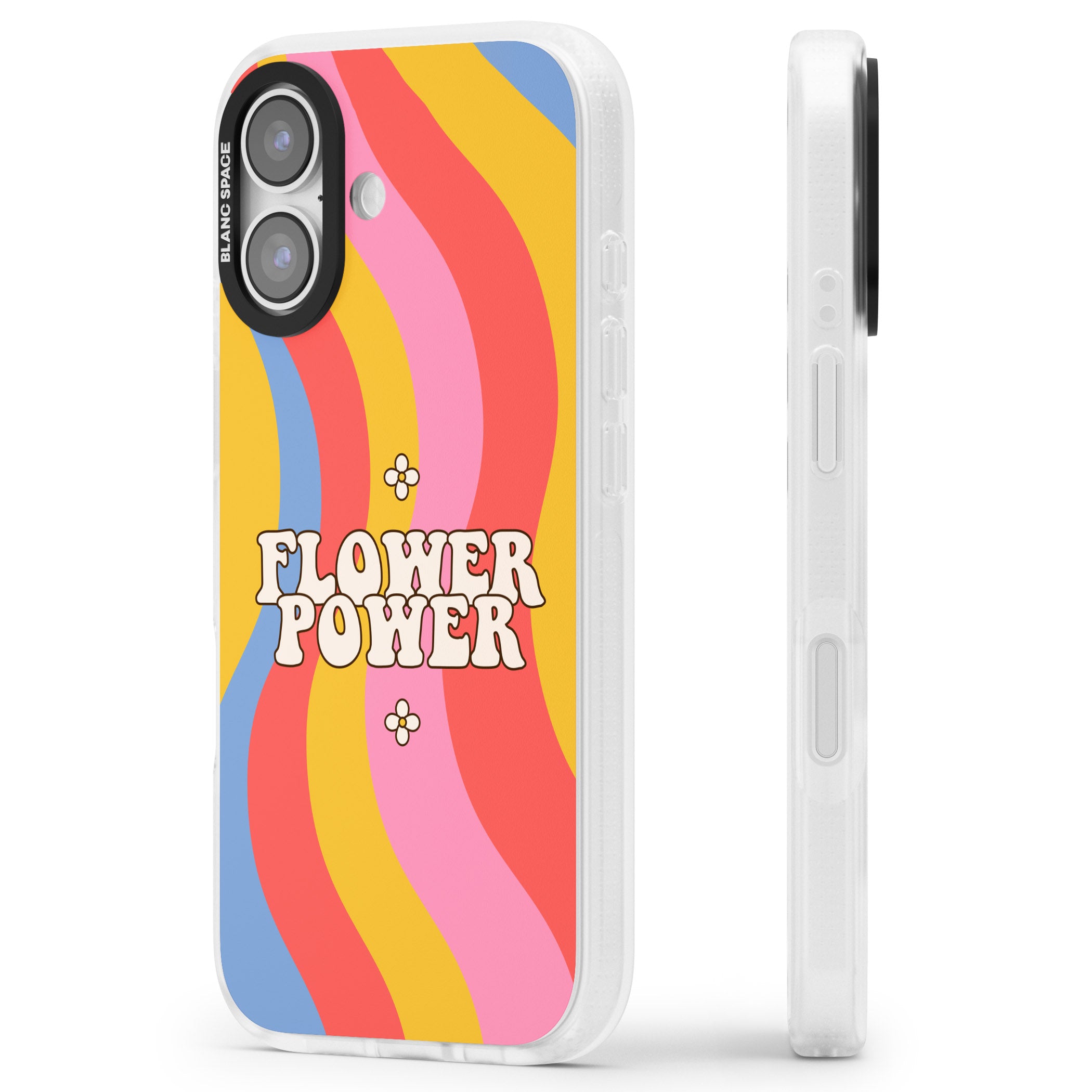 Melting Flower Power iPhone 17 Impact Air Clear Phone Case Side Profile