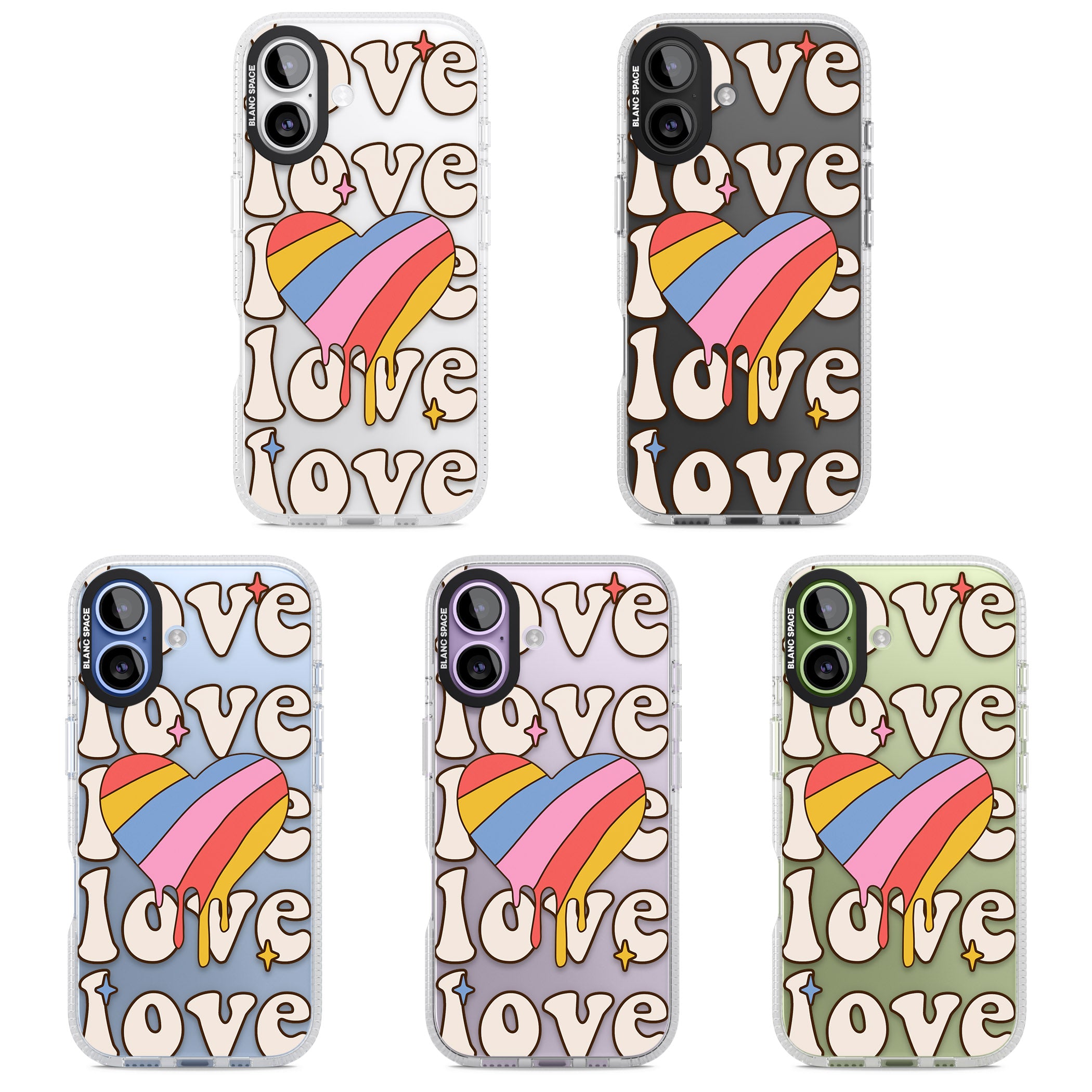 Groovy Love iPhone 17 Impact Air Clear Phone Case APT Impact Protection