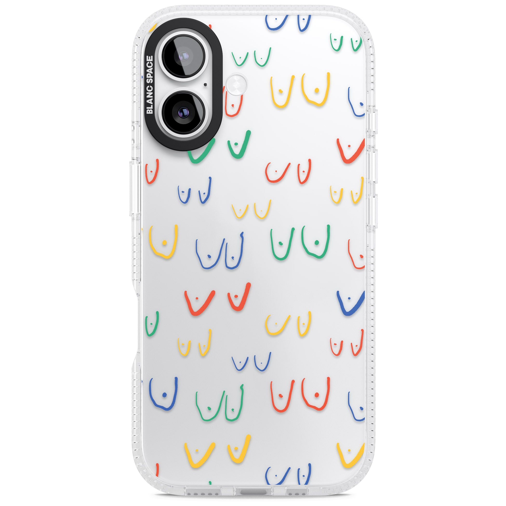 Boob Pattern (Mixed Colours) iPhone 17 Impact Air Clear Phone Case