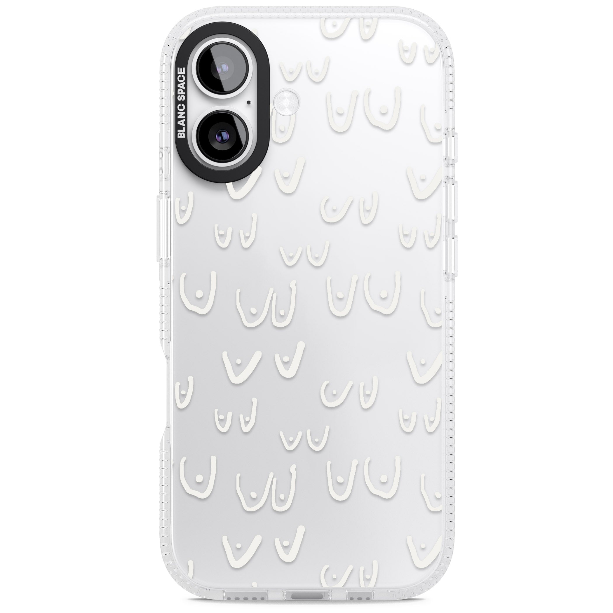 Boob Pattern (White) iPhone 17 Impact Air Clear Phone Case