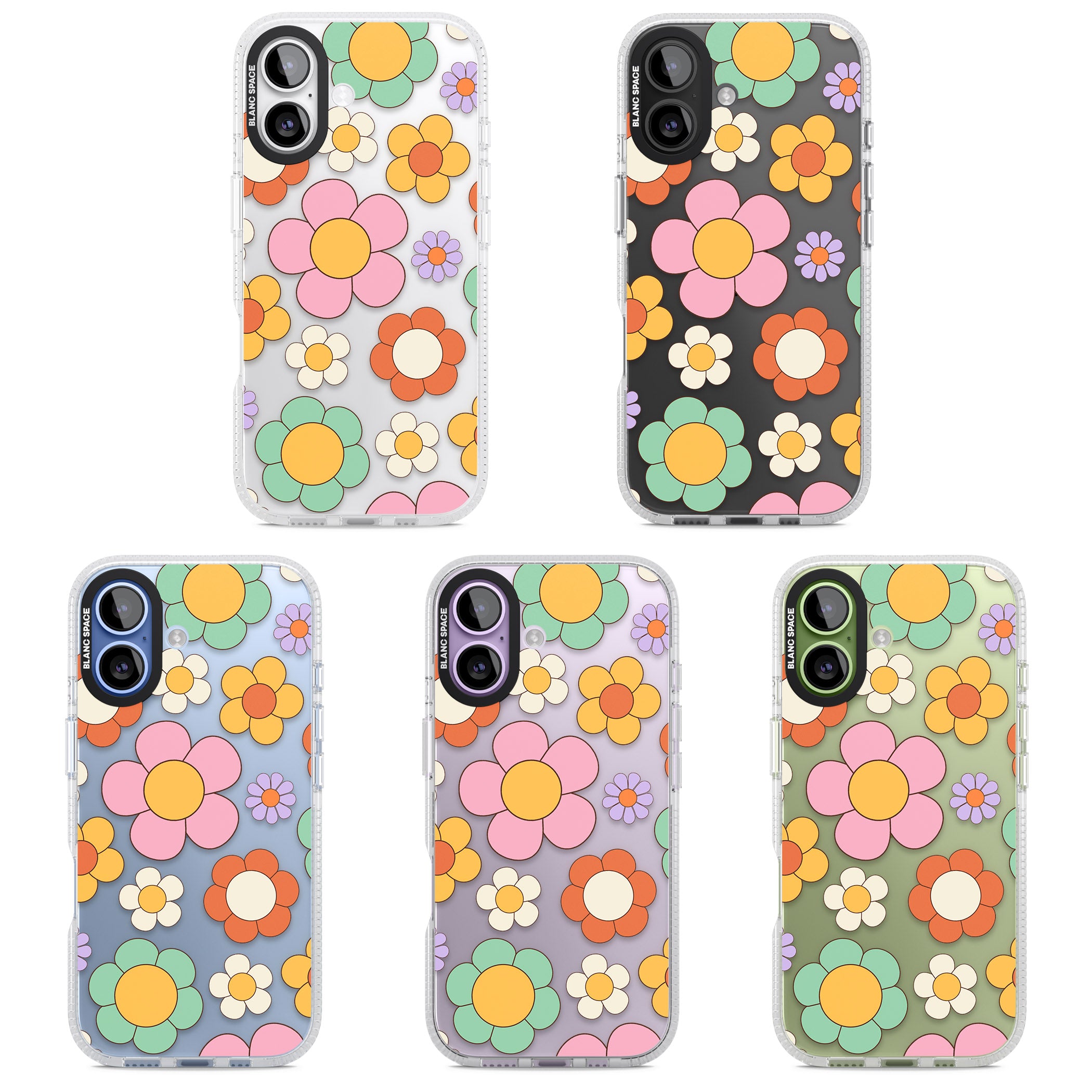 Groovy Blossoms iPhone 17 Impact Air Clear Phone Case APT Impact Protection