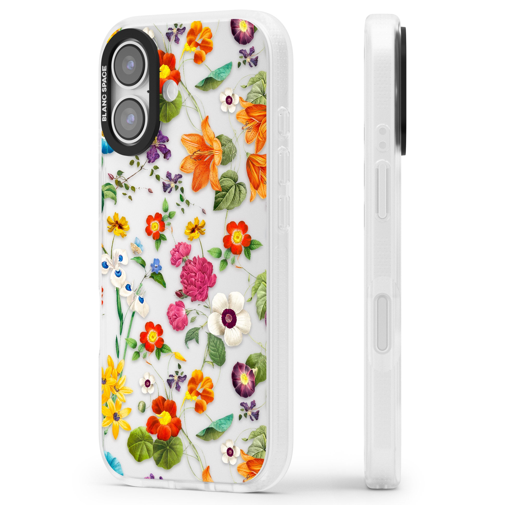 Whimsical Wildflowers iPhone 17 Impact Air Clear Phone Case Side Profile