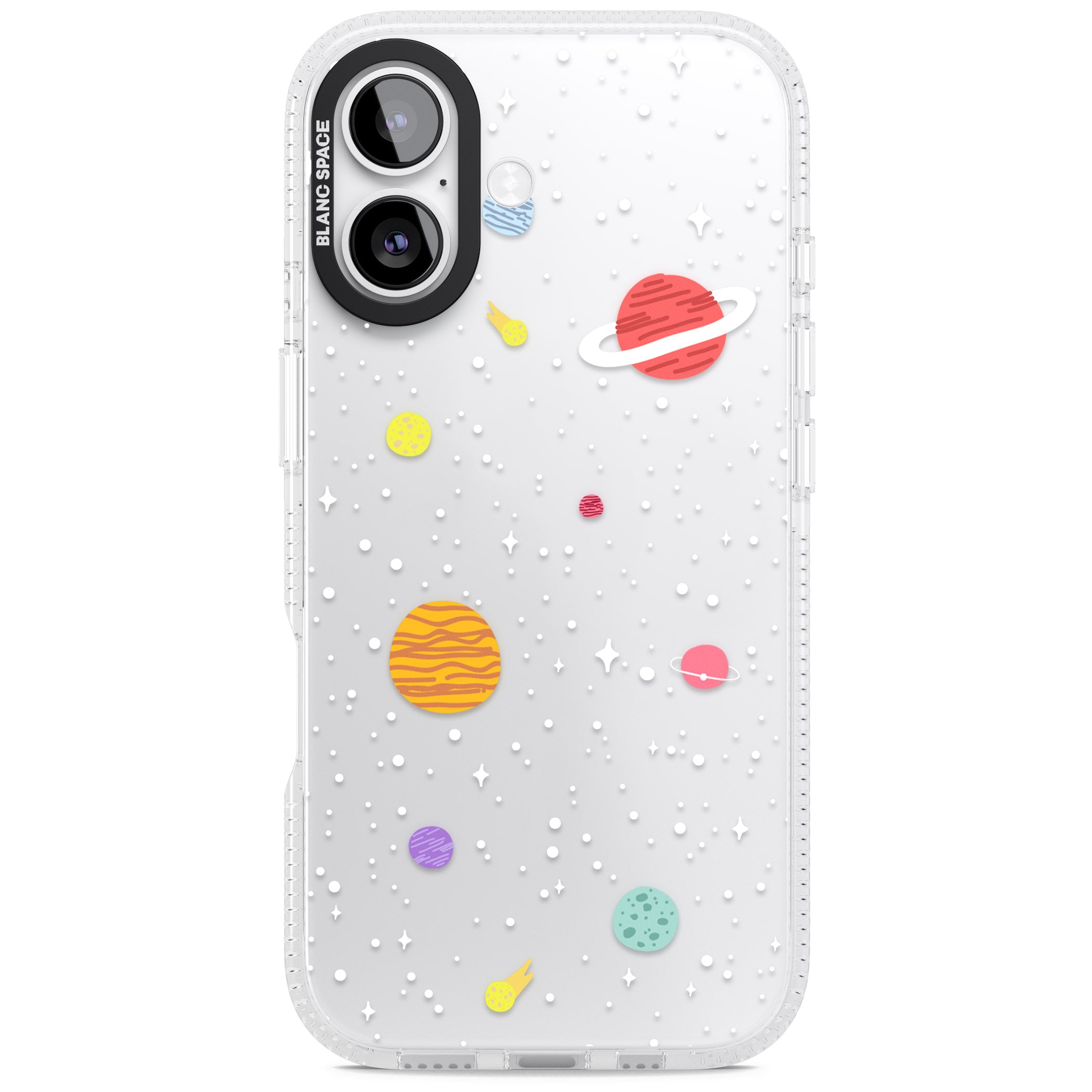Cute Cartoon Planets (Clear) iPhone 17 Impact Air Clear Phone Case