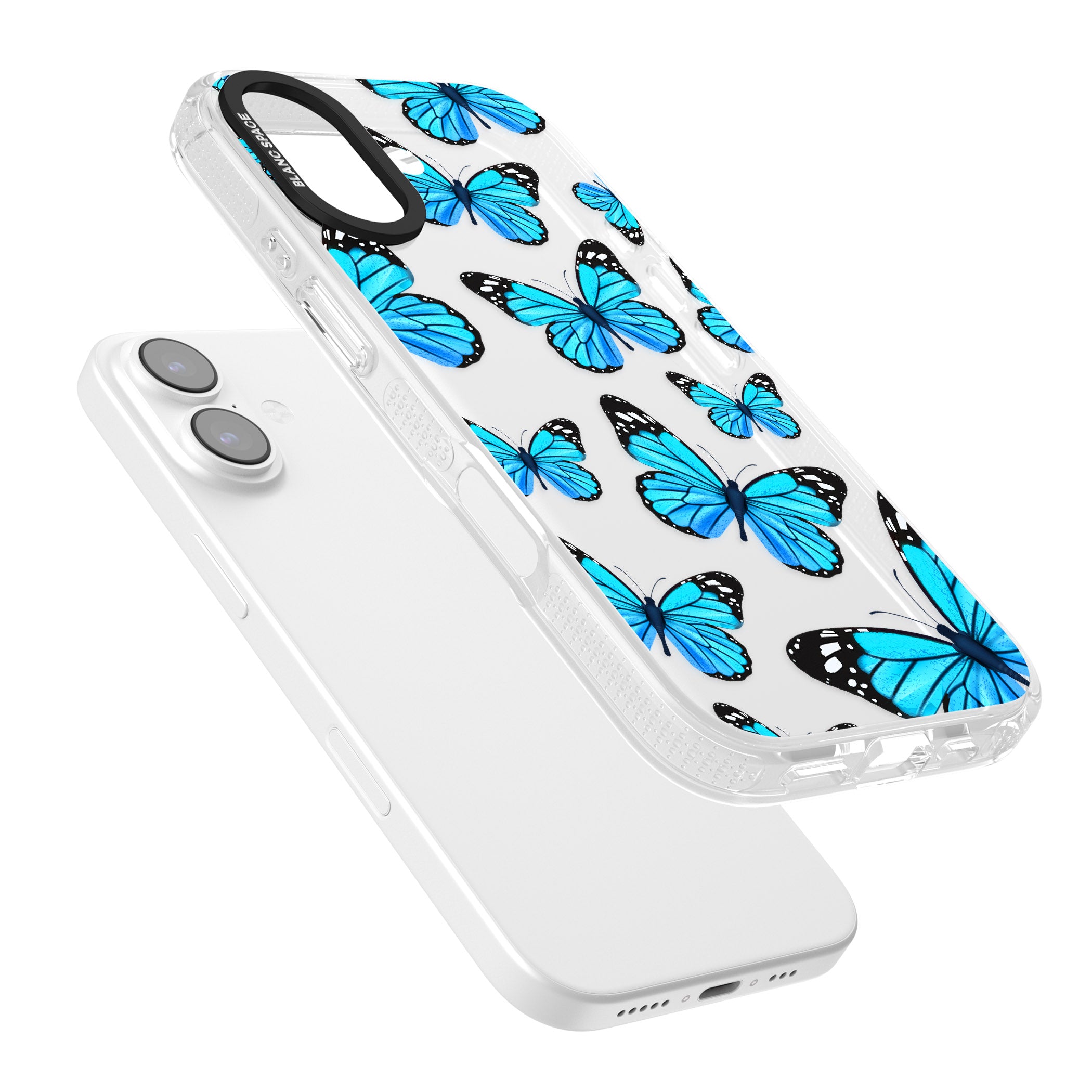 Blue Butterflies iPhone 17 Impact Air Clear Phone Case Colours