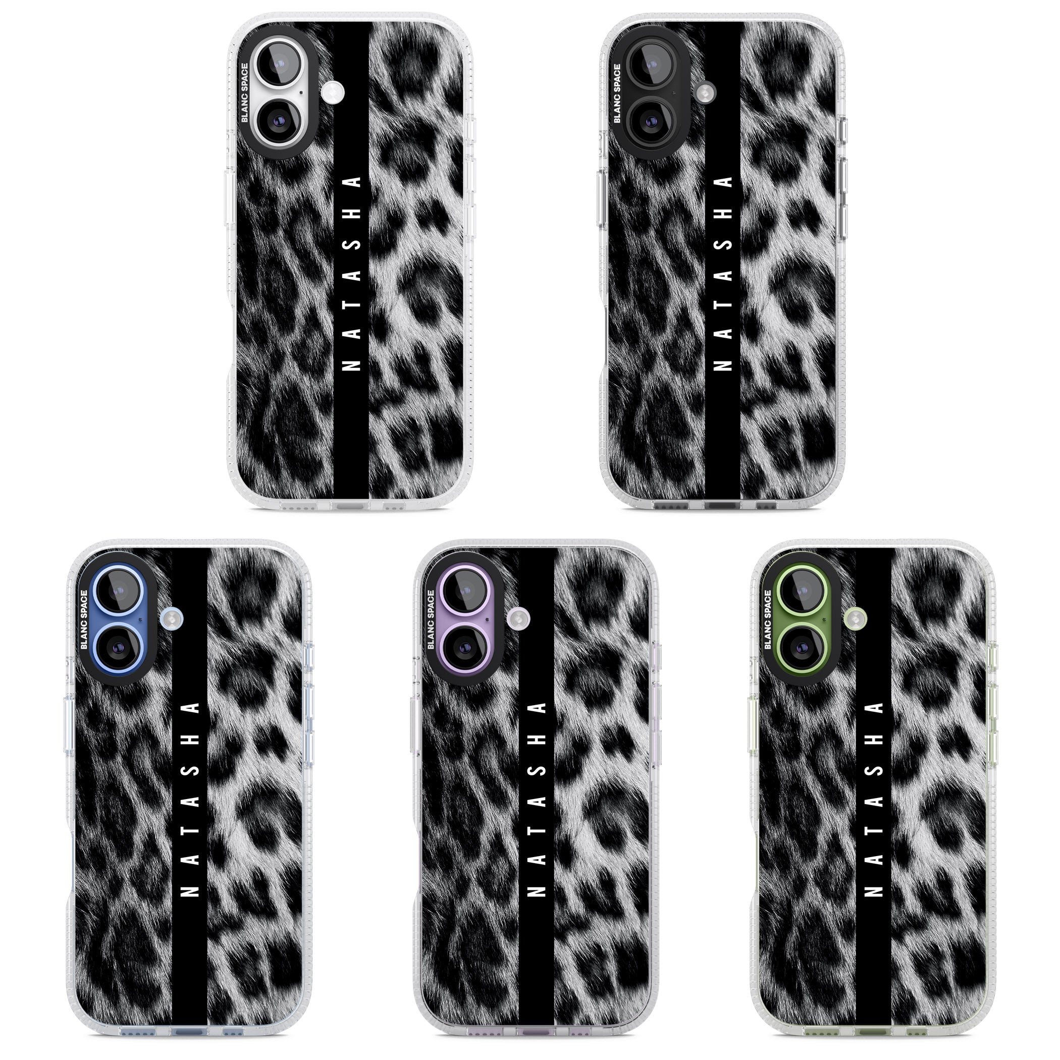 Personalised Snow Leopard Print iPhone 17 Impact Air Clear Phone Case APT Impact Protection
