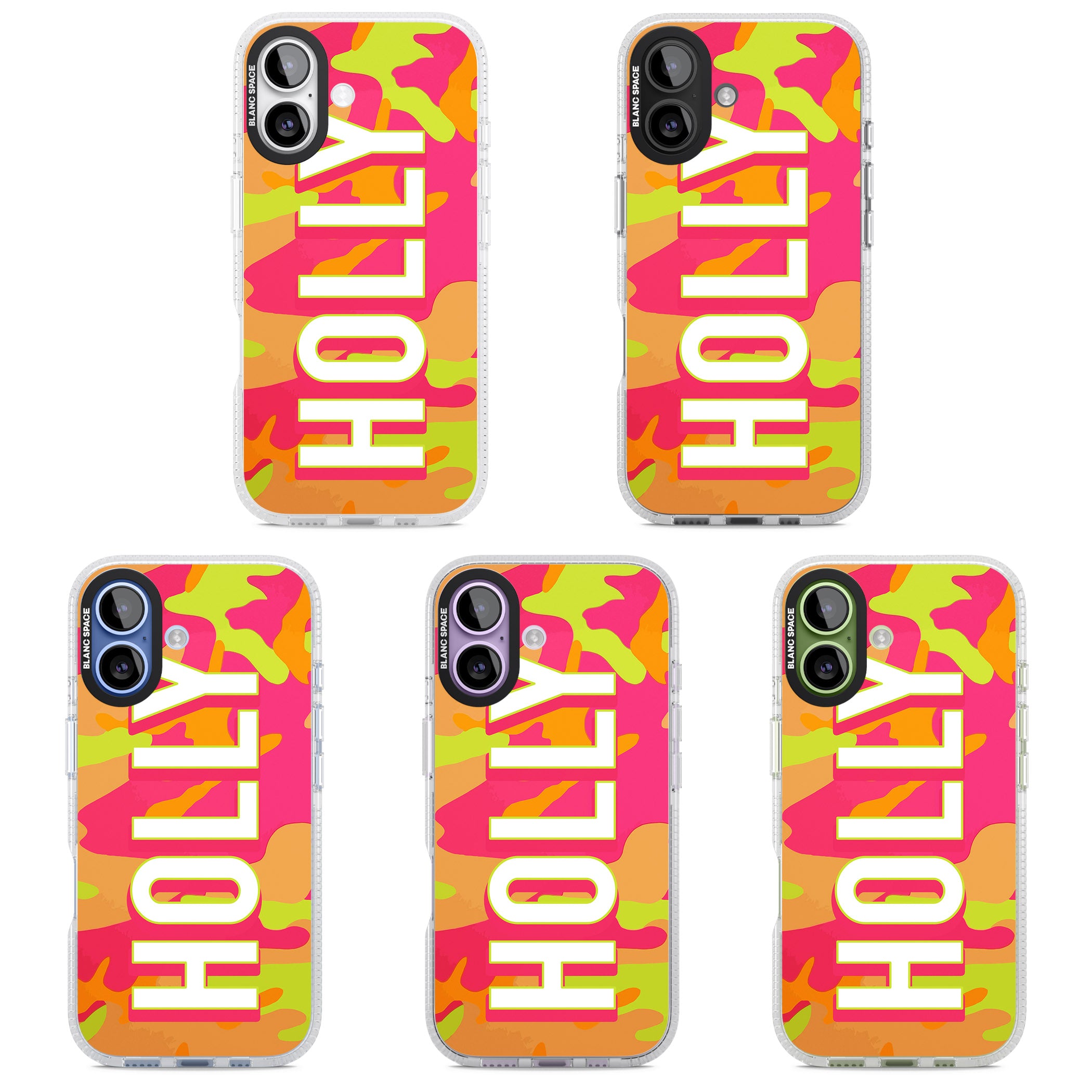 Personalised Bold Neon Camo iPhone 17 Impact Air Clear Phone Case APT Impact Protection