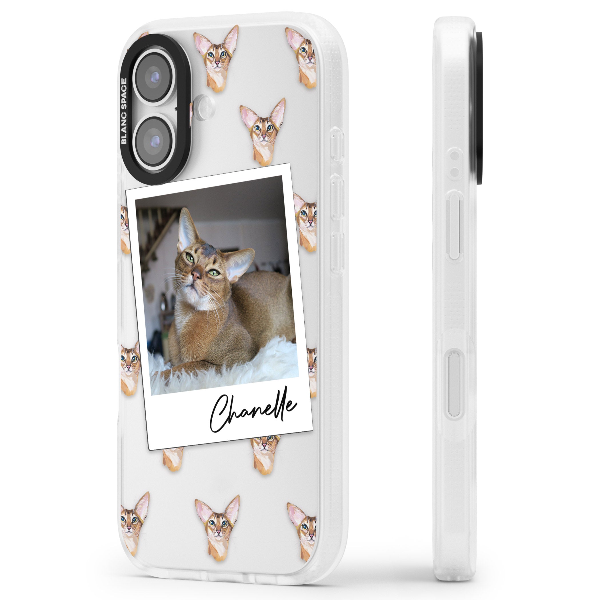 Personalised Abyssinian Cat Photo iPhone 17 Impact Air Clear Phone Case Side Profile