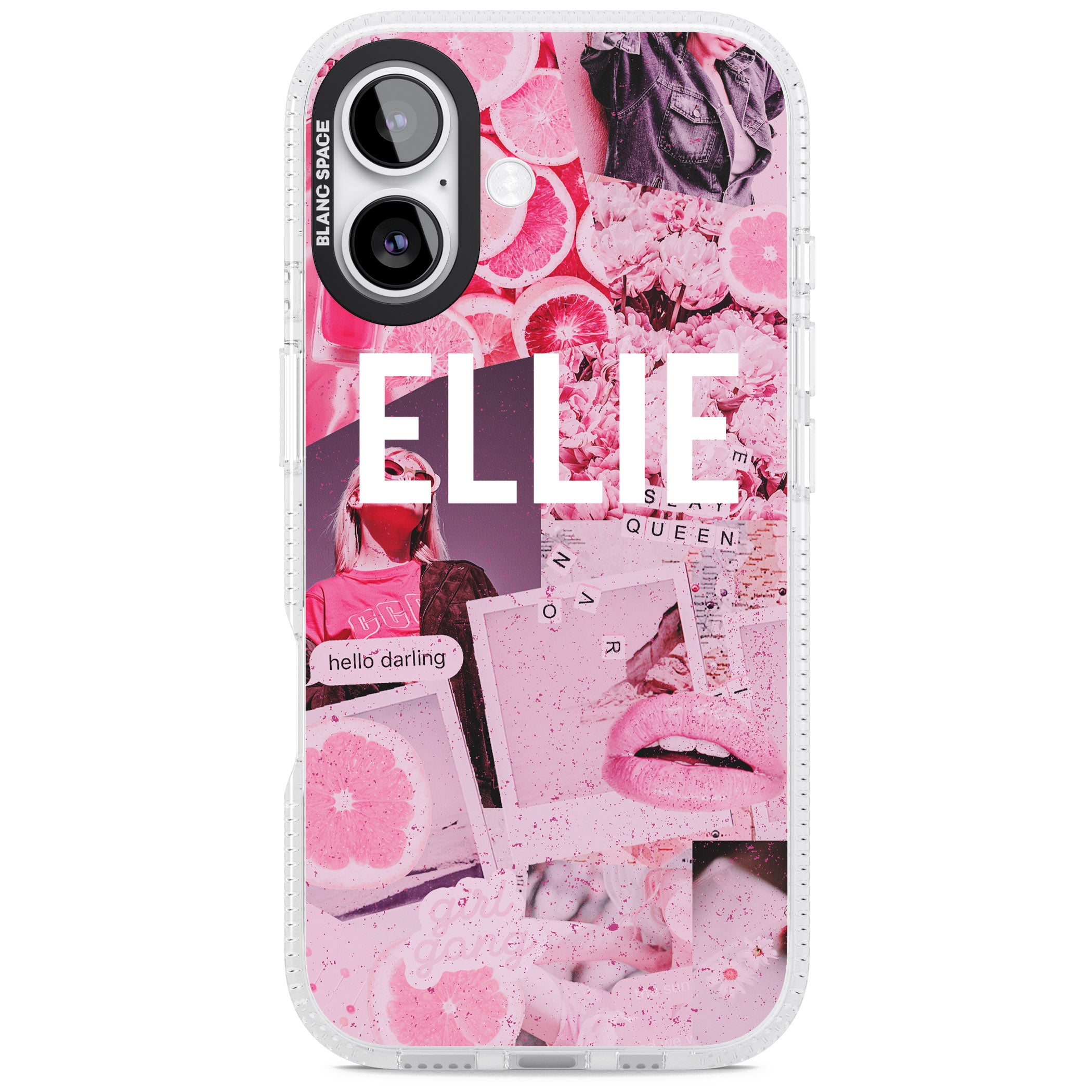 Personalised Sweet Pink Collage iPhone 17 Impact Air Clear Phone Case