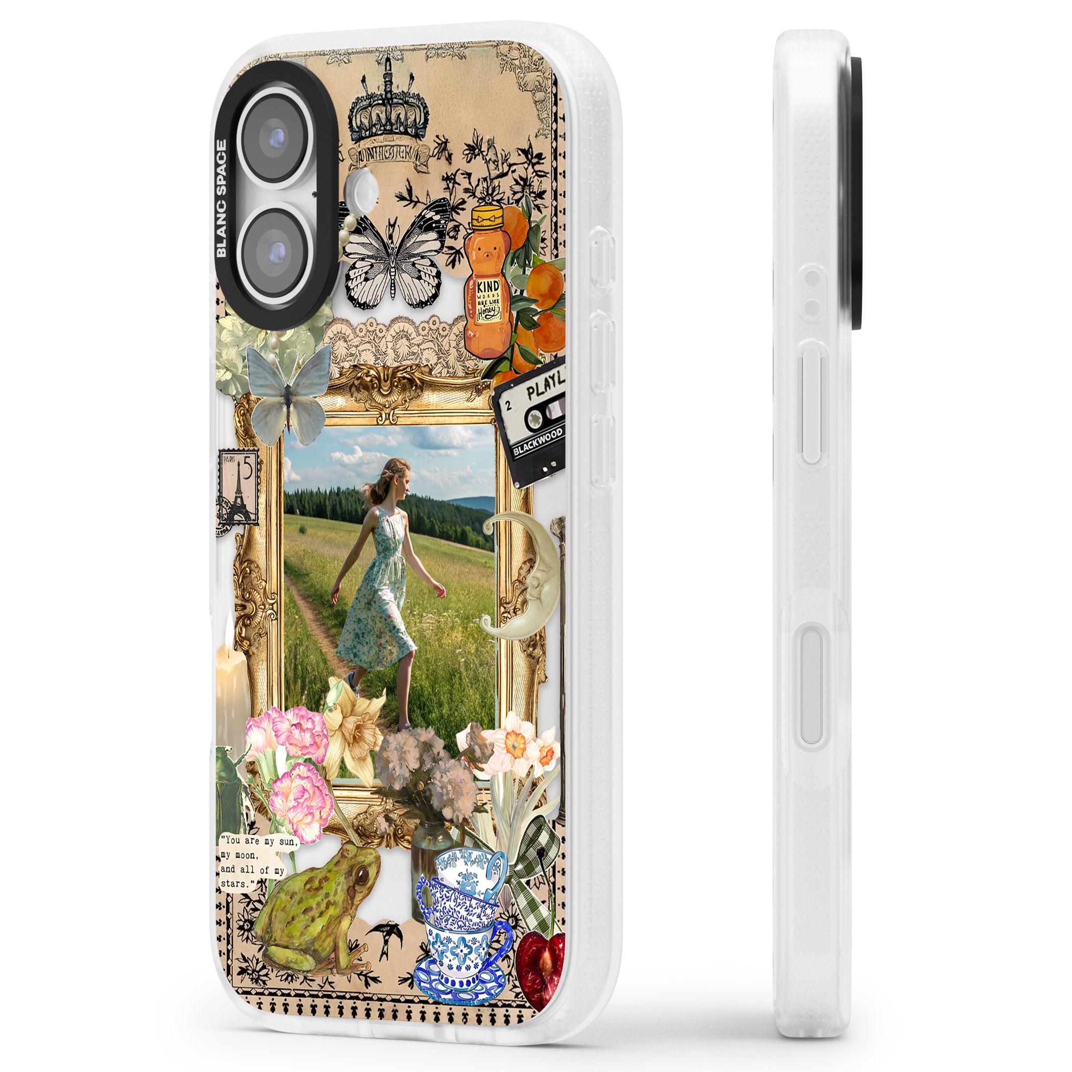 Personalised Country Collage Frame iPhone 17 Impact Air Clear Phone Case Side Profile