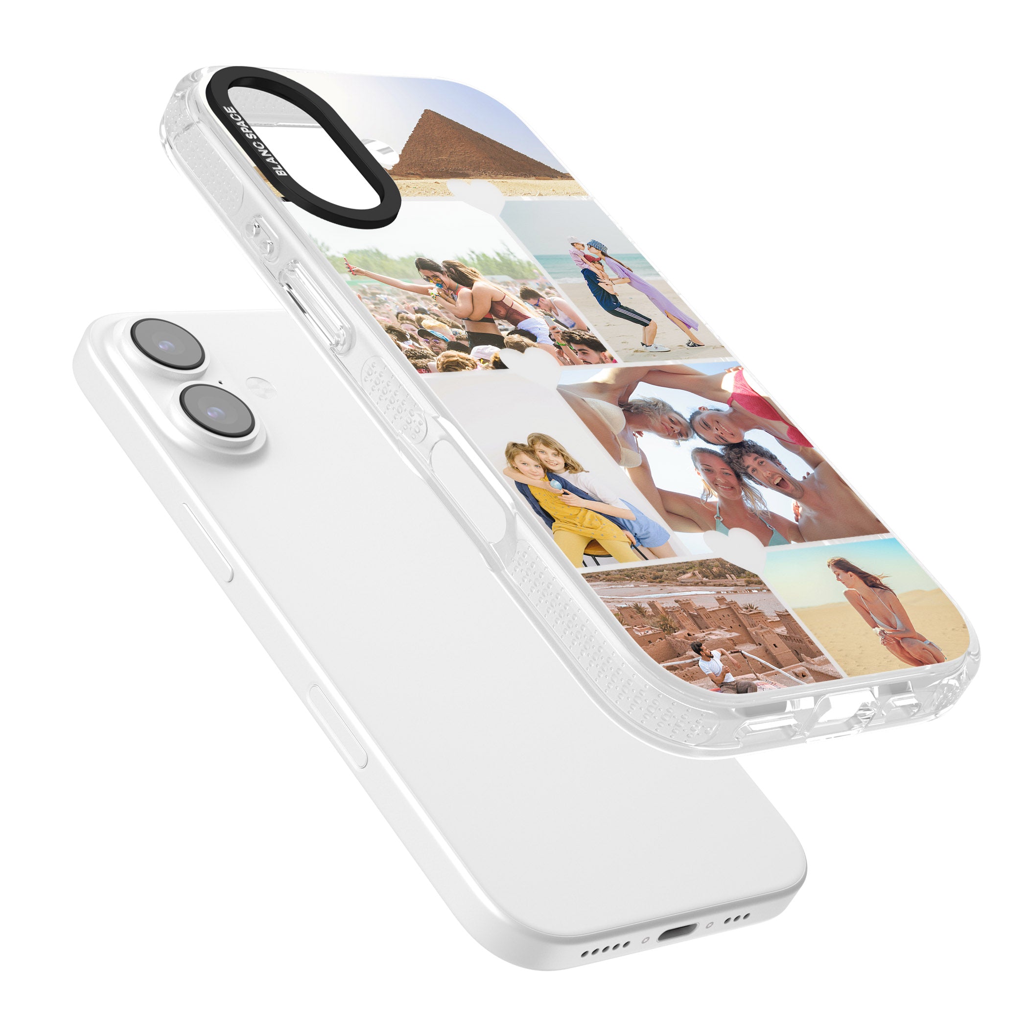 Personalised Heart Photo Grid iPhone 17 Impact Air Clear Phone Case Colours