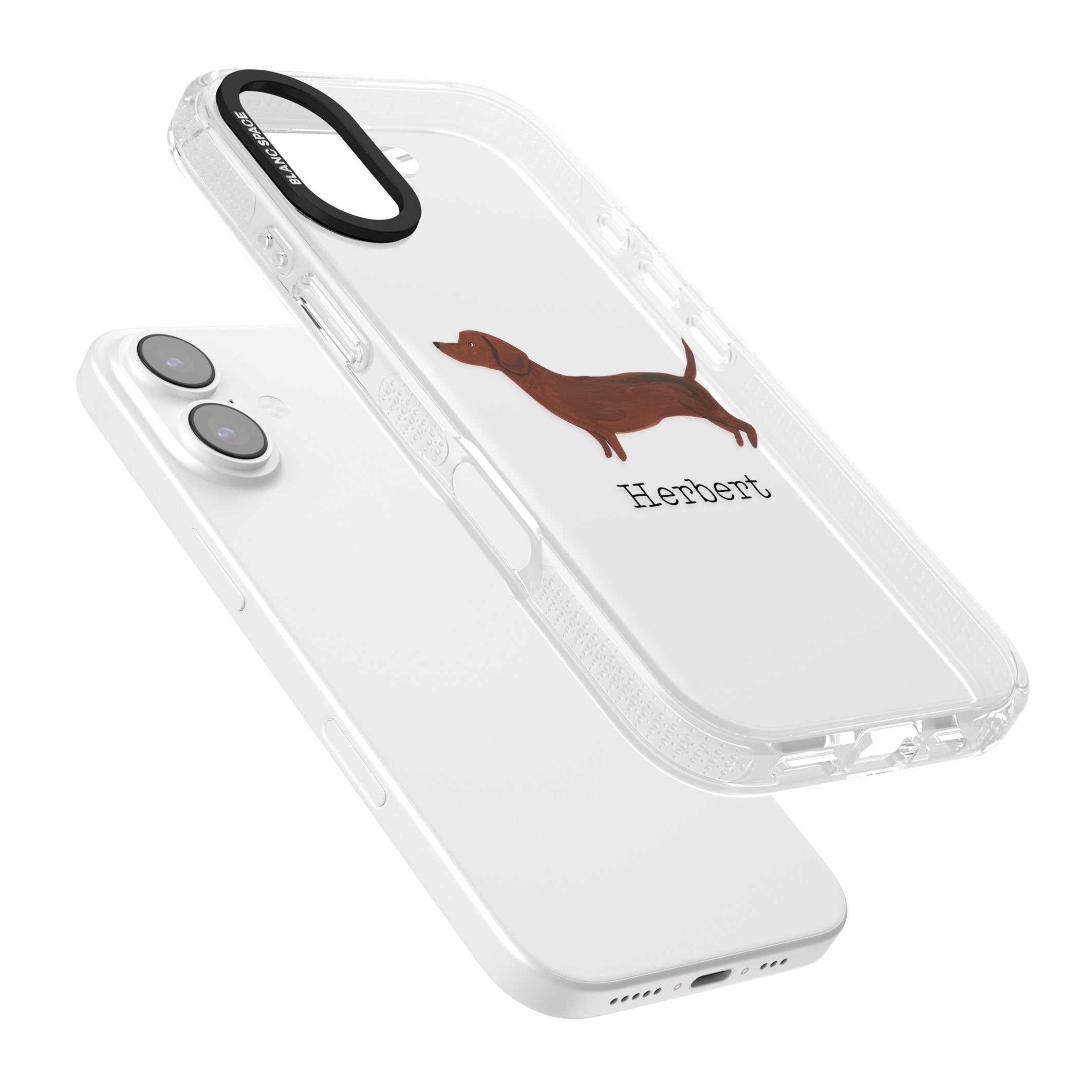 Personalised Sausage Dog iPhone 17 Impact Air Clear Phone Case Colours