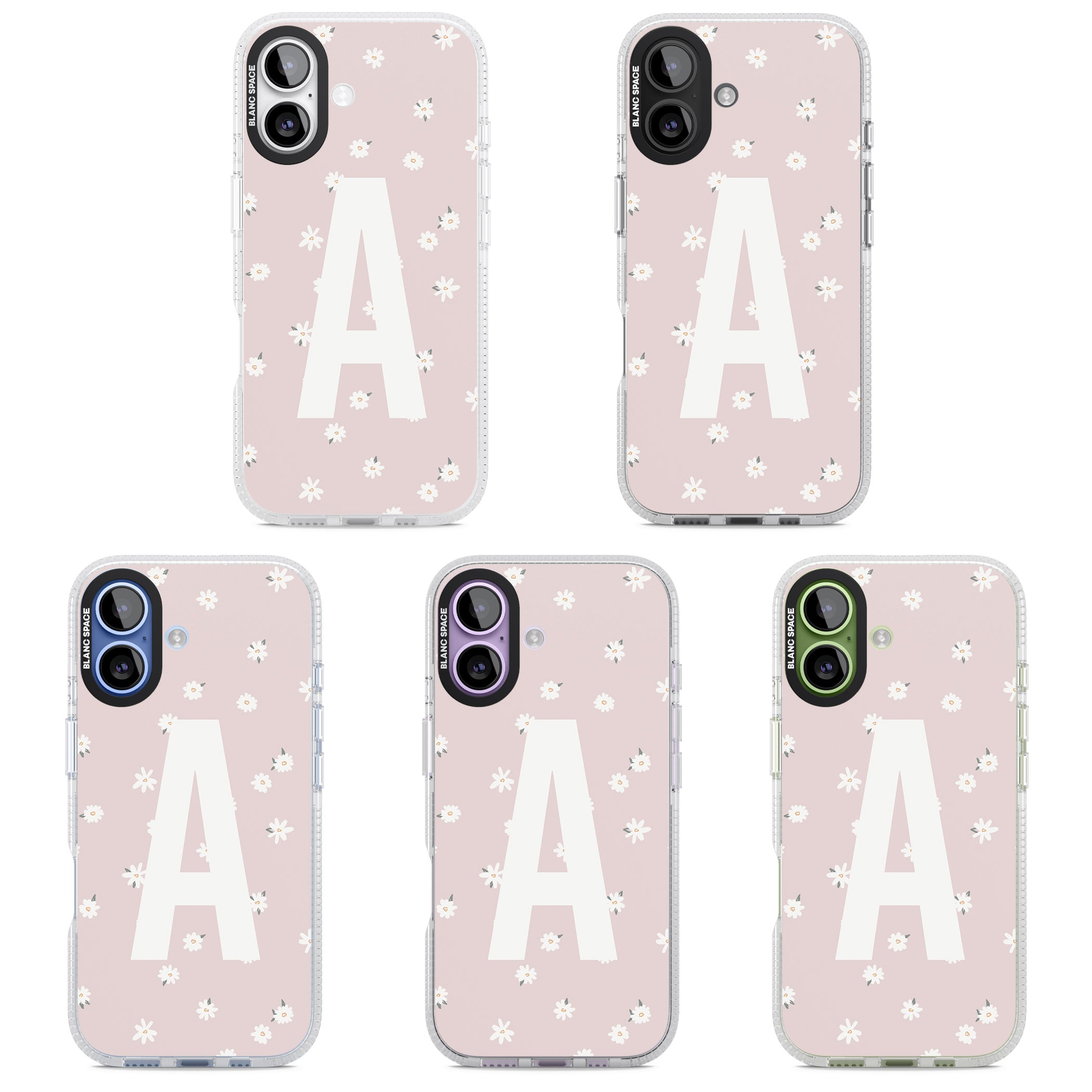 Personalised Pink Daisy Initial iPhone 17 Impact Air Clear Phone Case APT Impact Protection