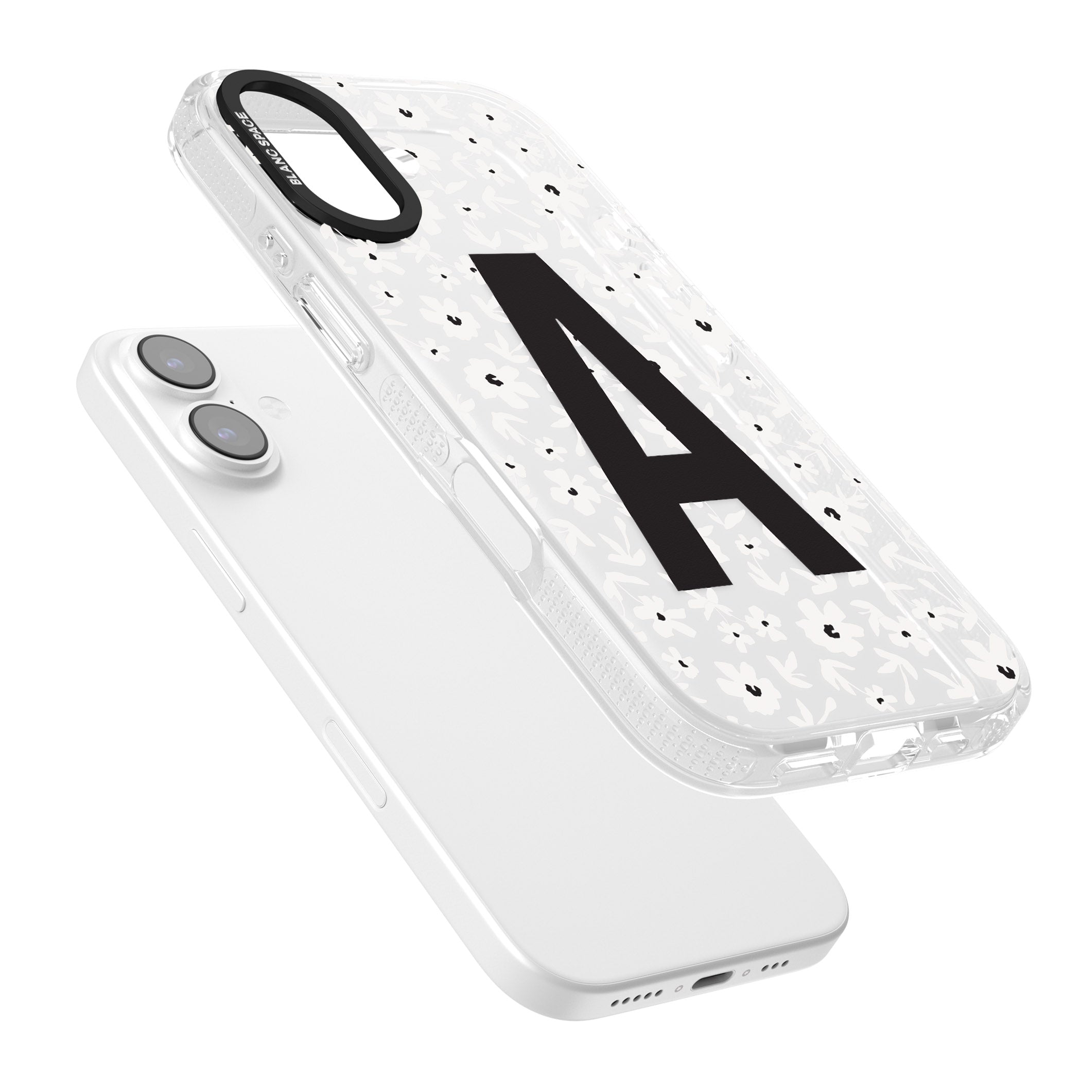 Personalised Bold Initial Floral iPhone 17 Impact Air Clear Phone Case Colours