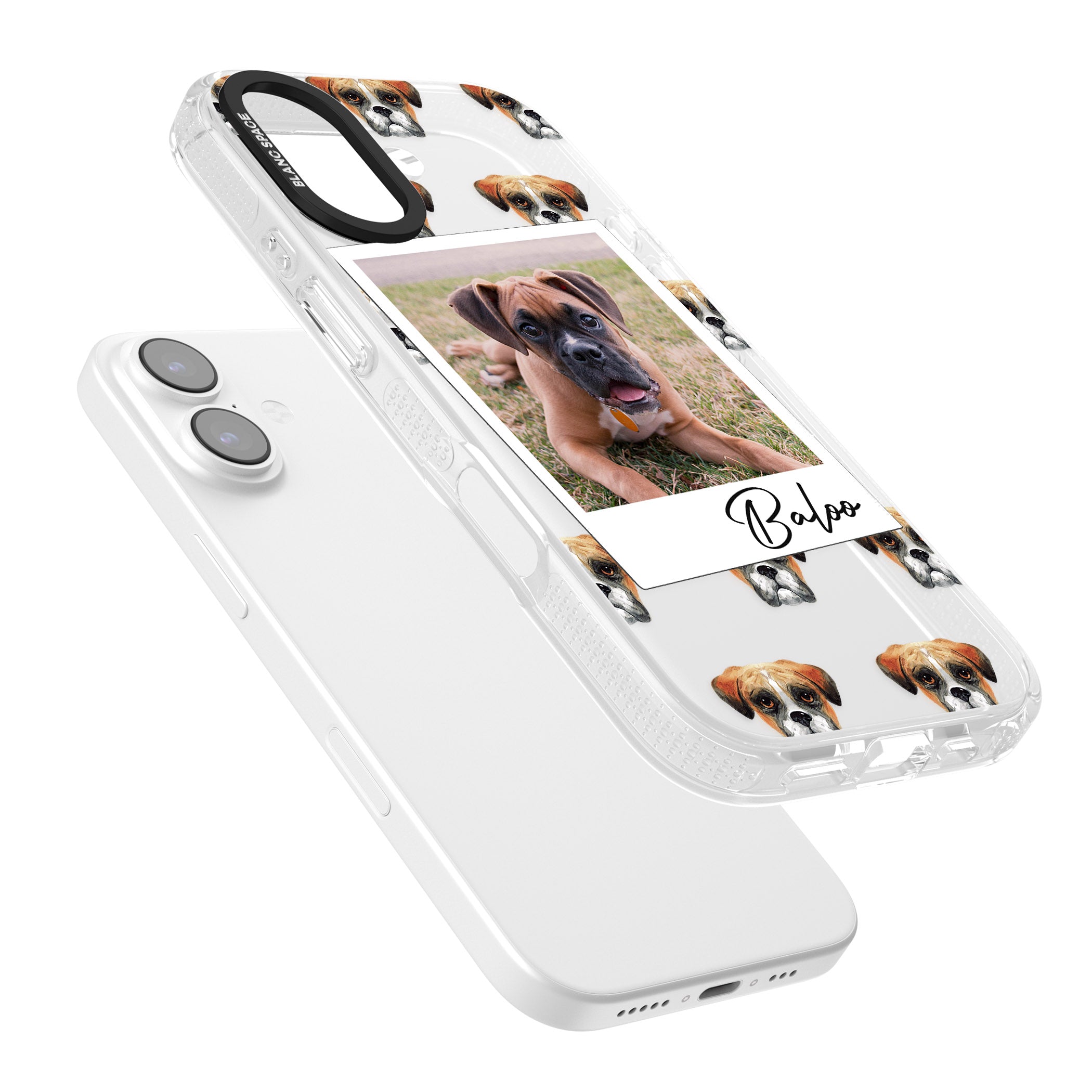 Personalised Boxer Instant Camera Photo iPhone 17 Impact Air Clear Phone Case Colours