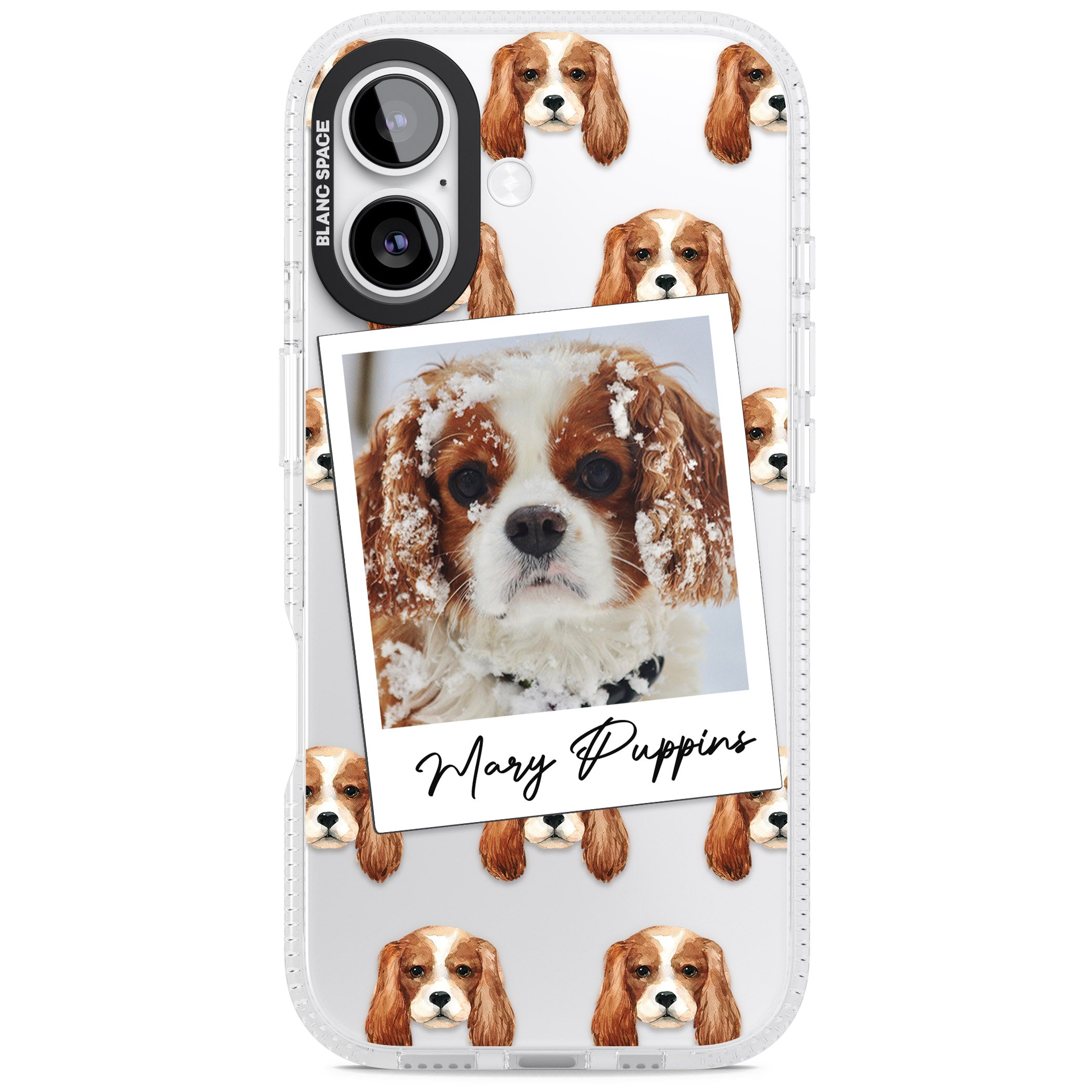 Personalised Cavalier King Charles Instant Camera Photo iPhone 17 Impact Air Clear Phone Case