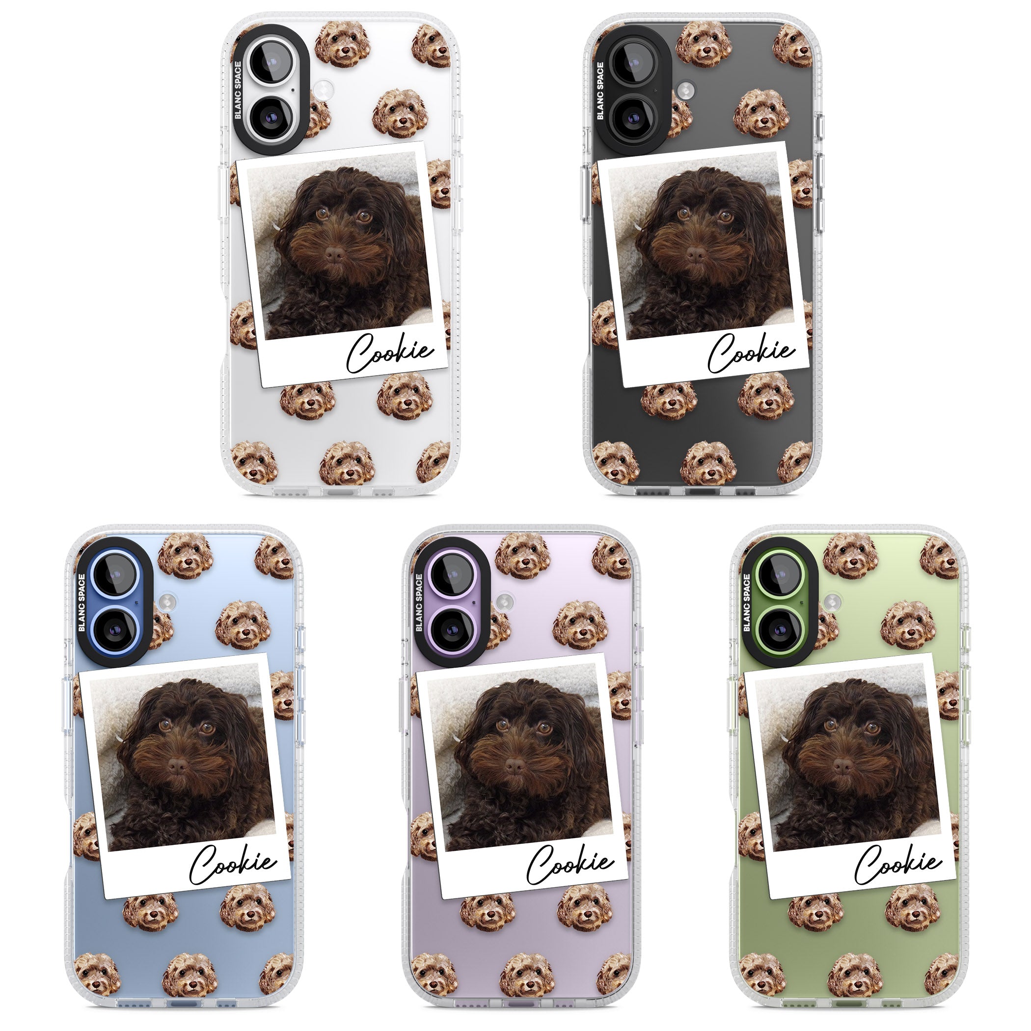 Personalised Brown Cockapoo Instant Camera Photo iPhone 17 Impact Air Clear Phone Case APT Impact Protection