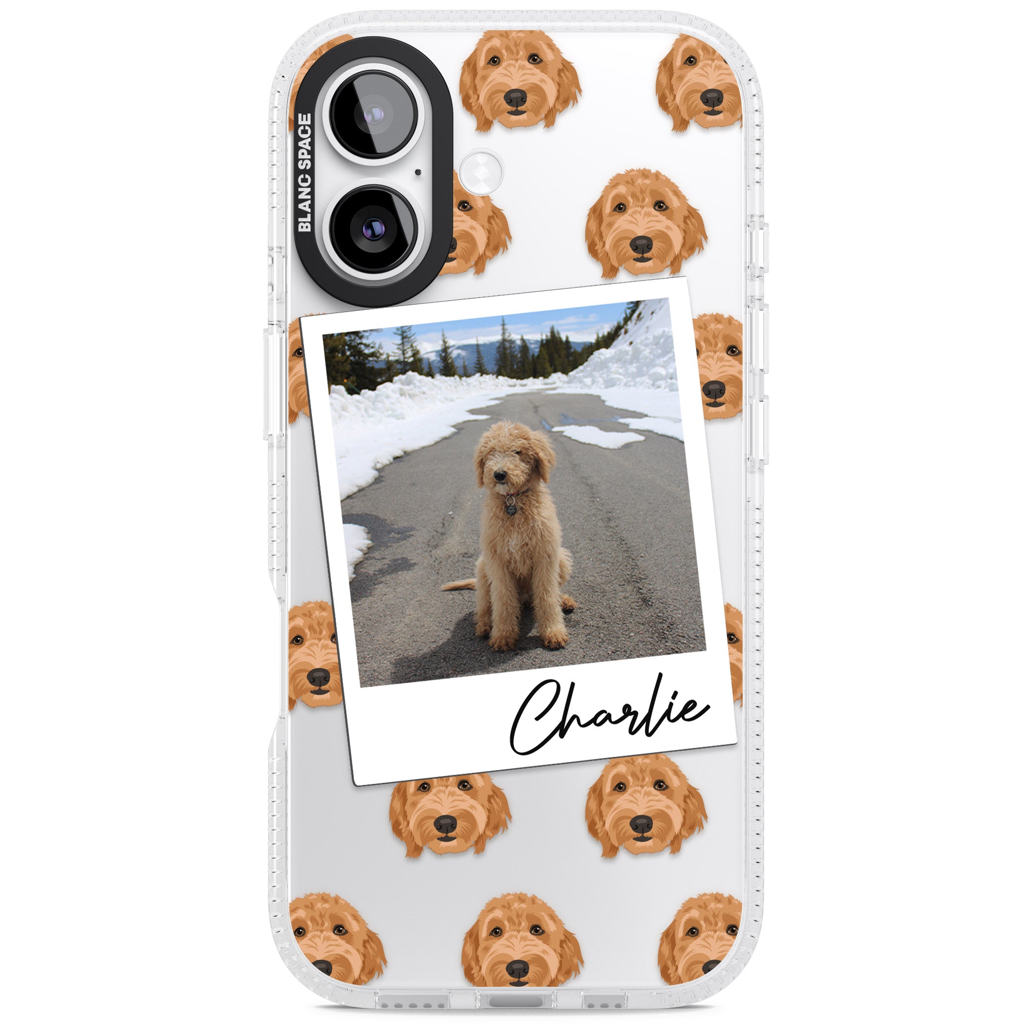Personalised Golden Doodle Dog Photo iPhone 17 Impact Air Clear Phone Case