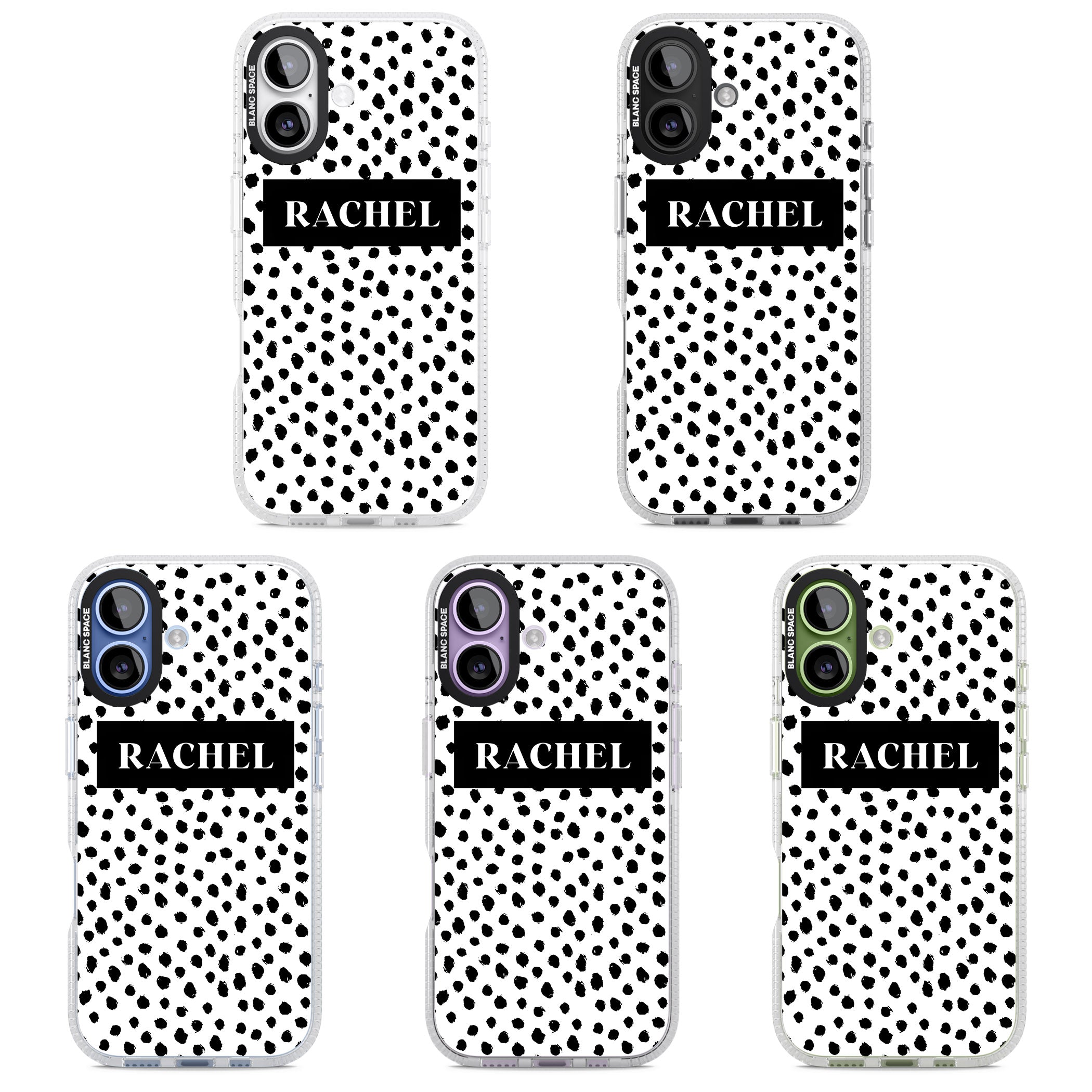 Personalised Black Dots iPhone 17 Impact Air Clear Phone Case APT Impact Protection