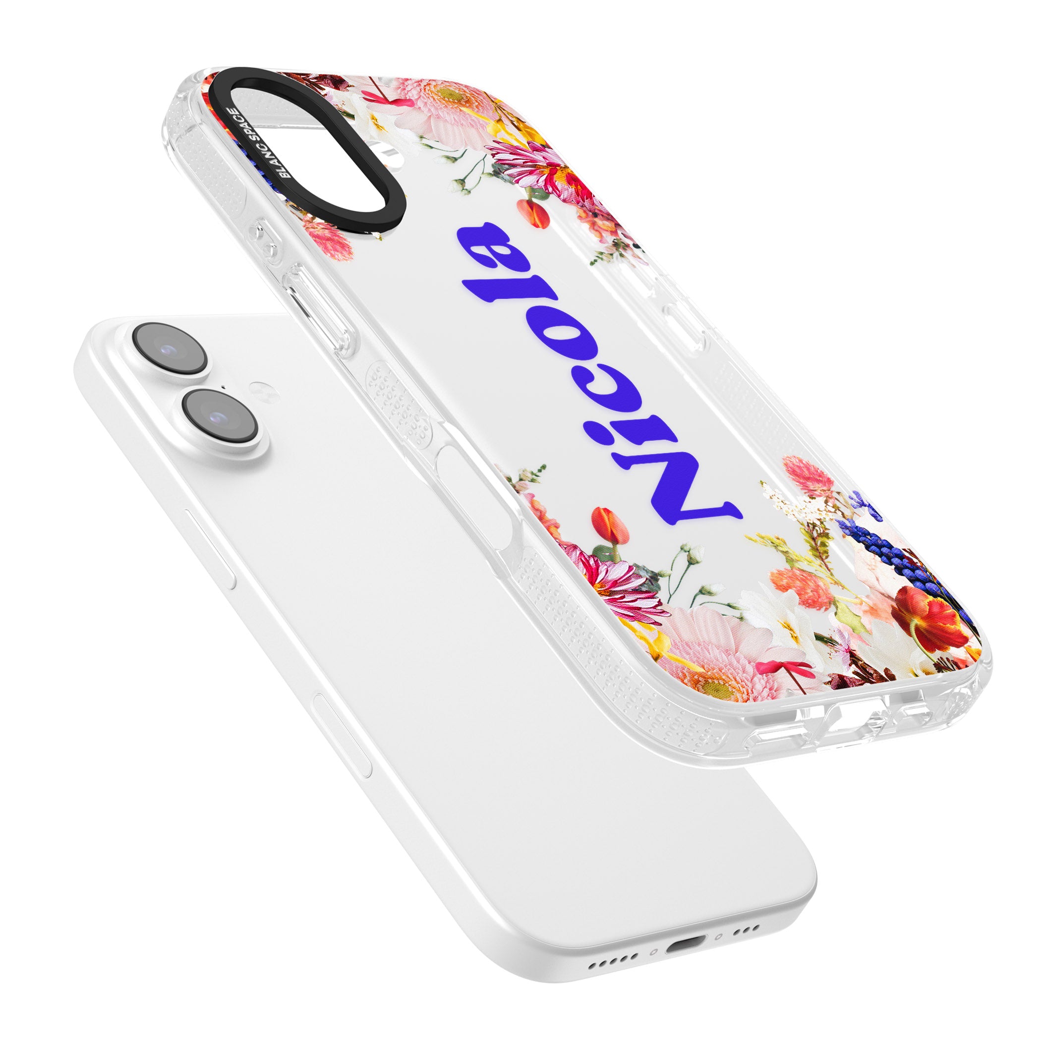 Personalised Floral Name iPhone 17 Impact Air Clear Phone Case Colours
