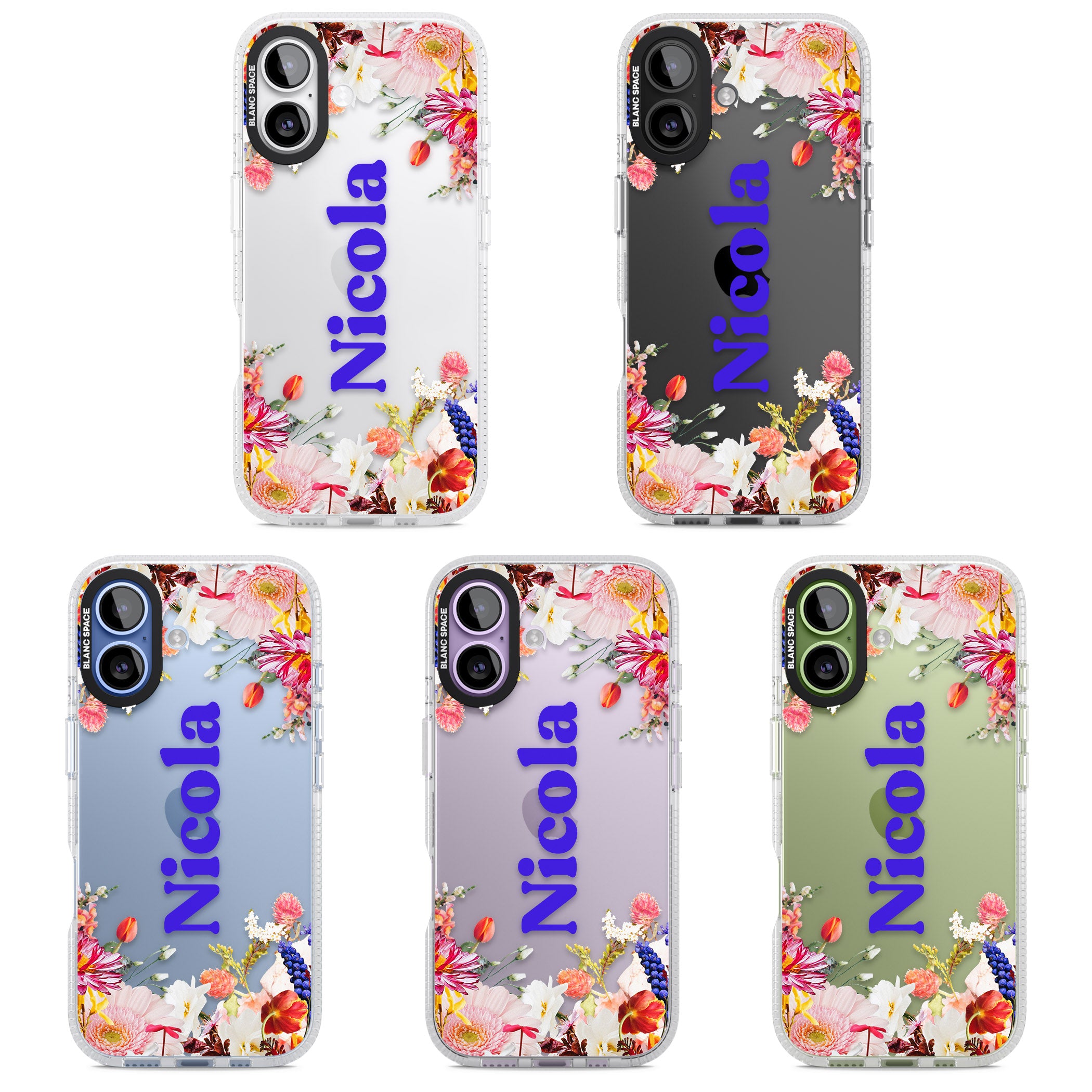Personalised Floral Name iPhone 17 Impact Air Clear Phone Case APT Impact Protection