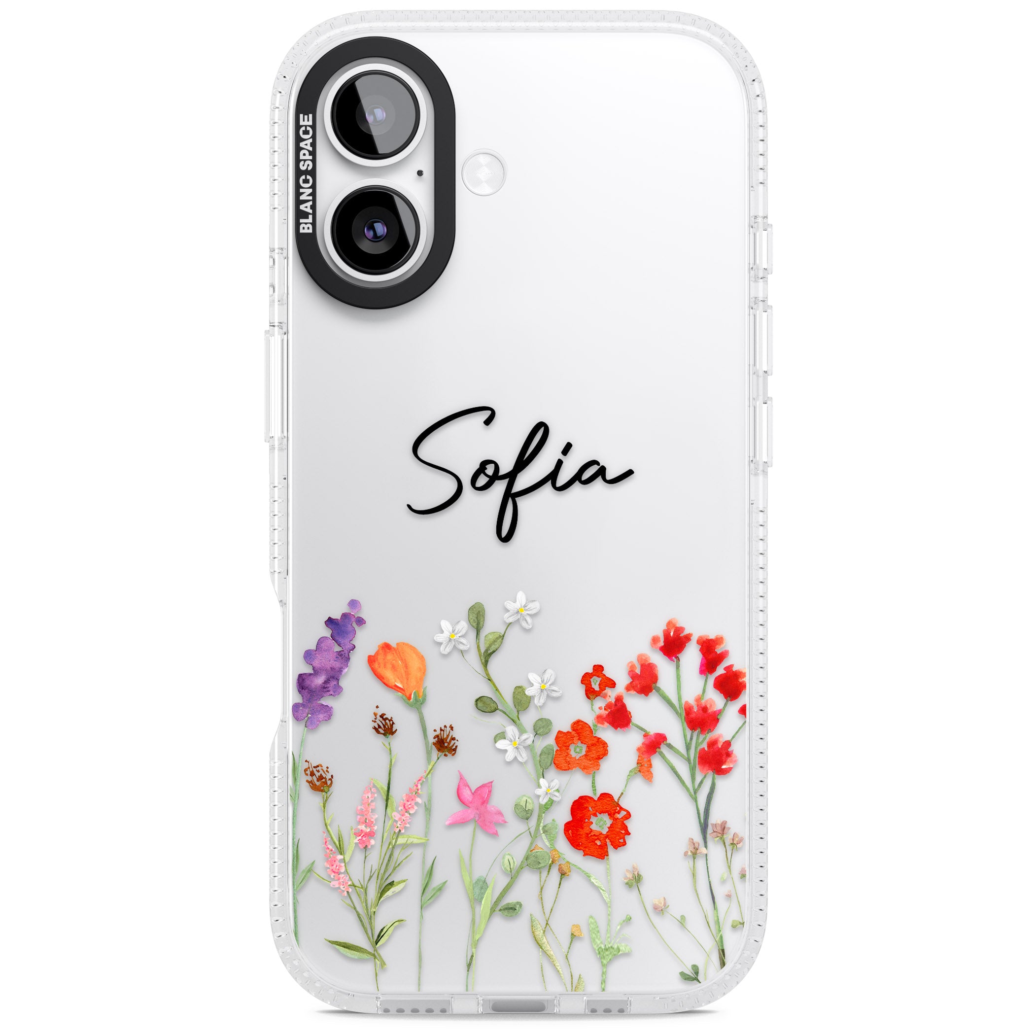 Personalised Spring Wildflowers iPhone 17 Impact Air Clear Phone Case