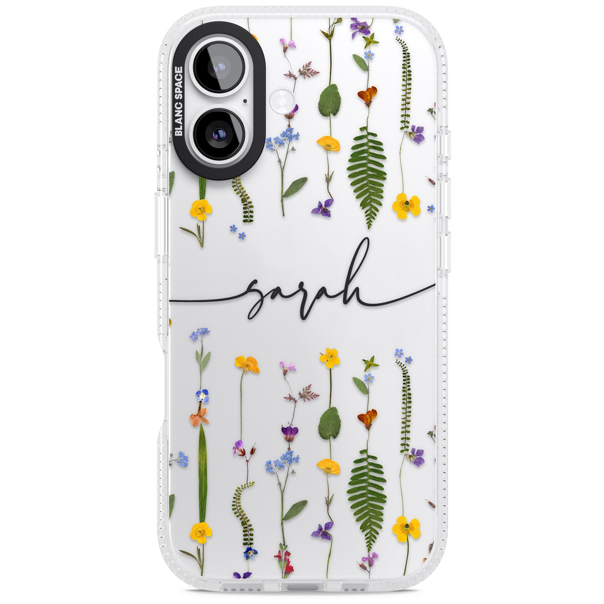 Personalised Wildflower Chain iPhone 17 Impact Air Clear Phone Case