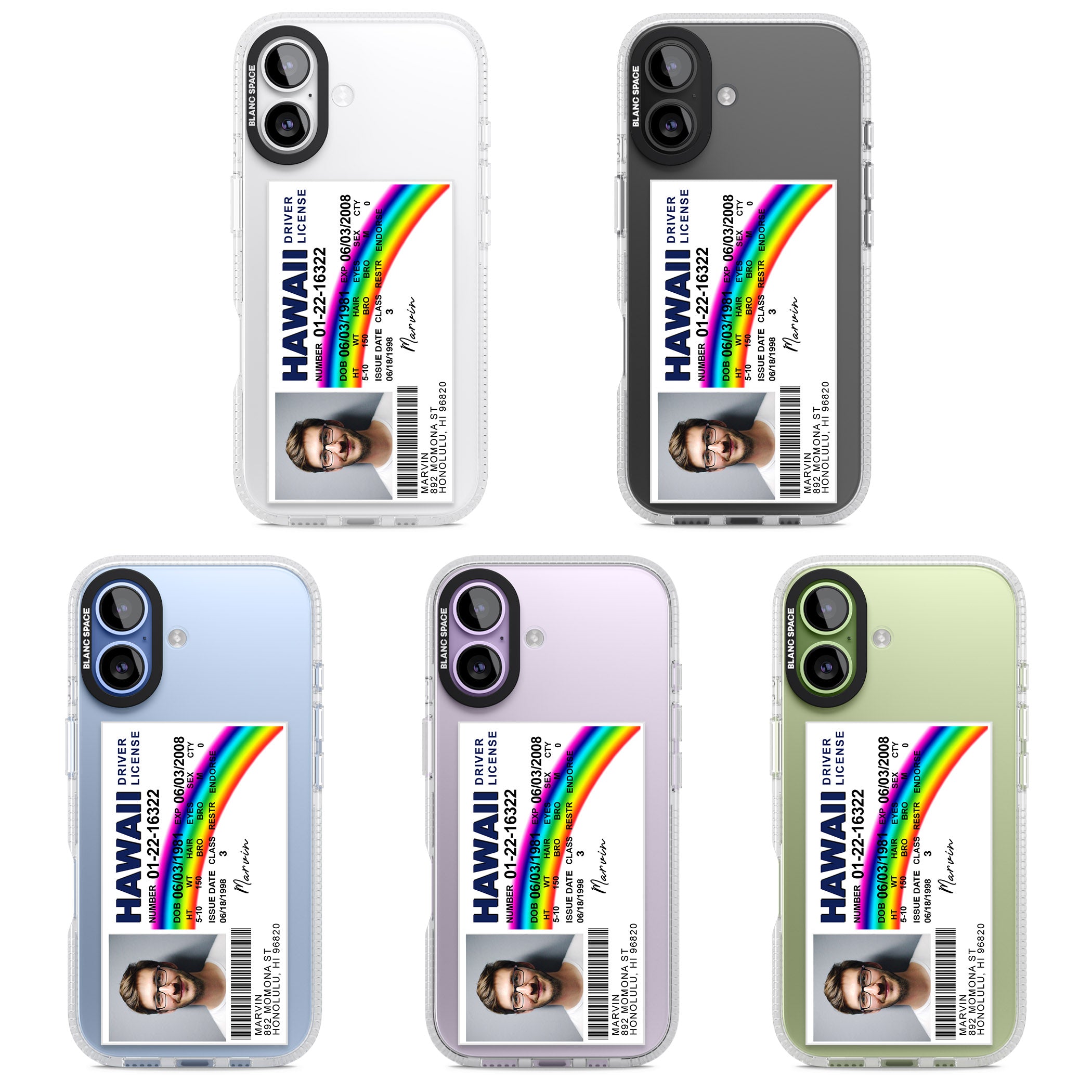 Personalised Hawaii Driving License iPhone 17 Impact Air Clear Phone Case APT Impact Protection